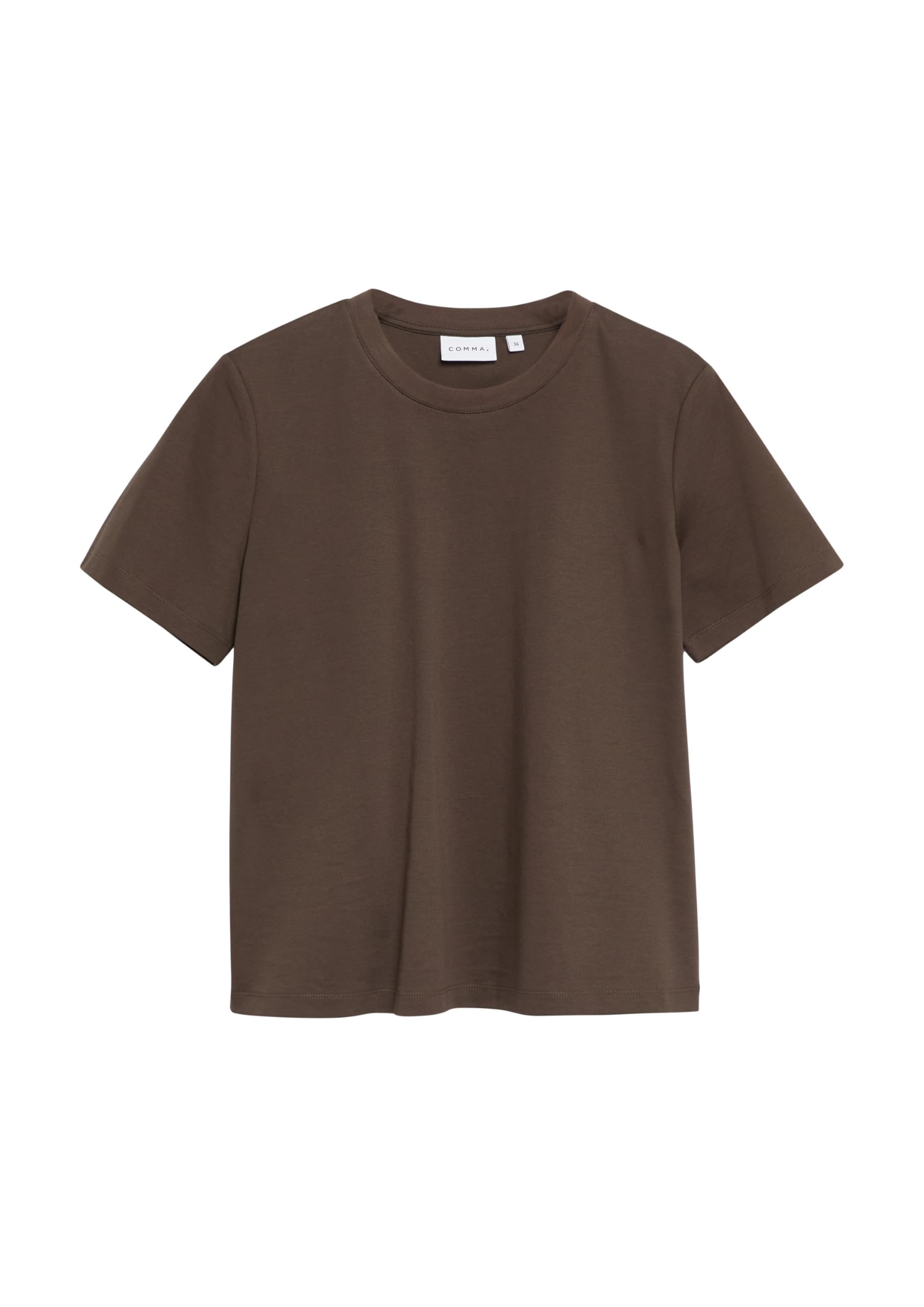 comma-basic-t-shirt-damen-creme-shirt-kurzarm image 3
