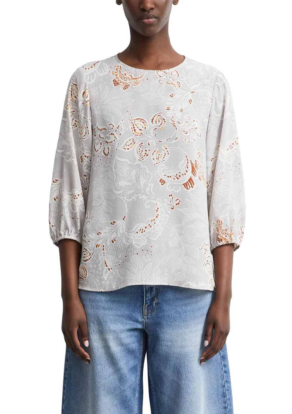 comma-bluse-all-over-print-3-4-arm-gr-32-crew-neck image 1