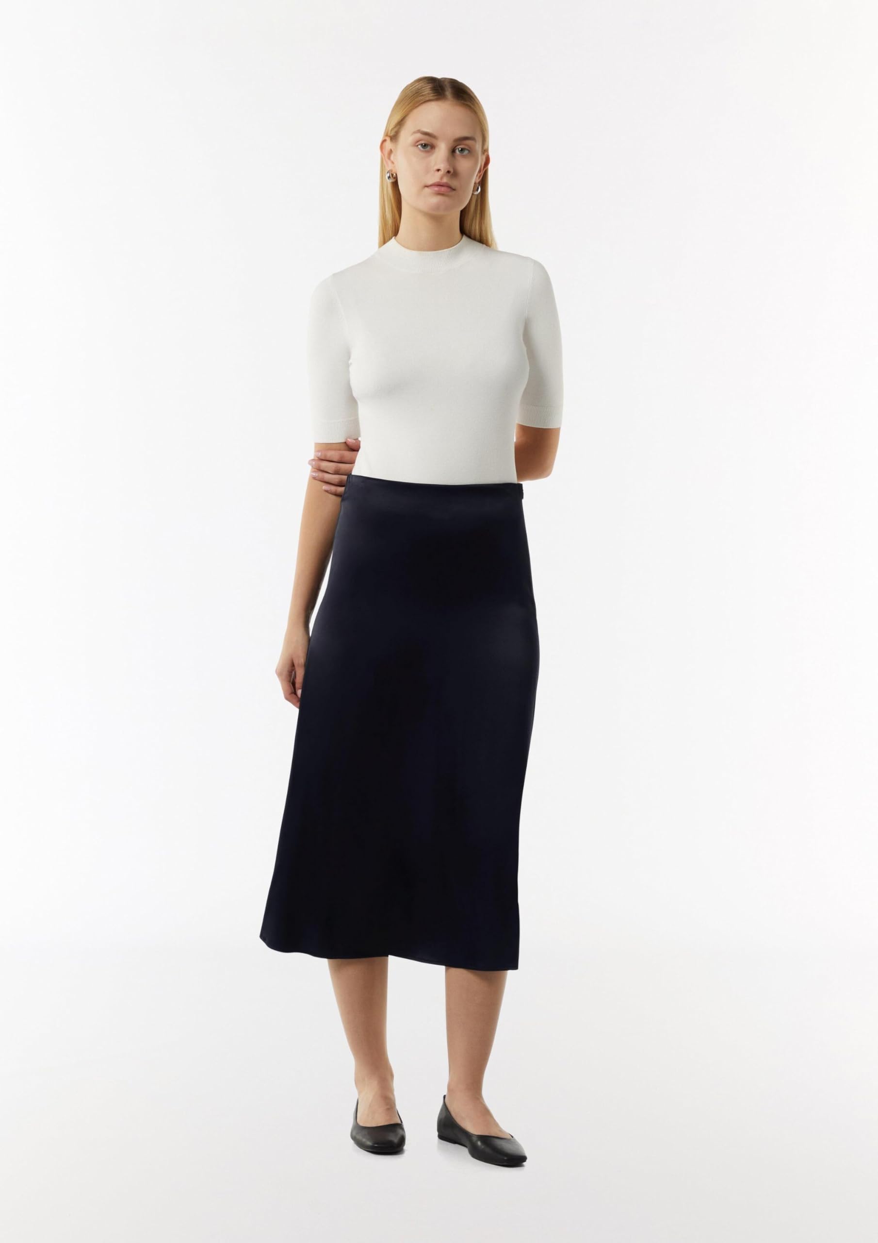 comma-skirts-midi-rock-satin-gr-40-navy-blau image 6
