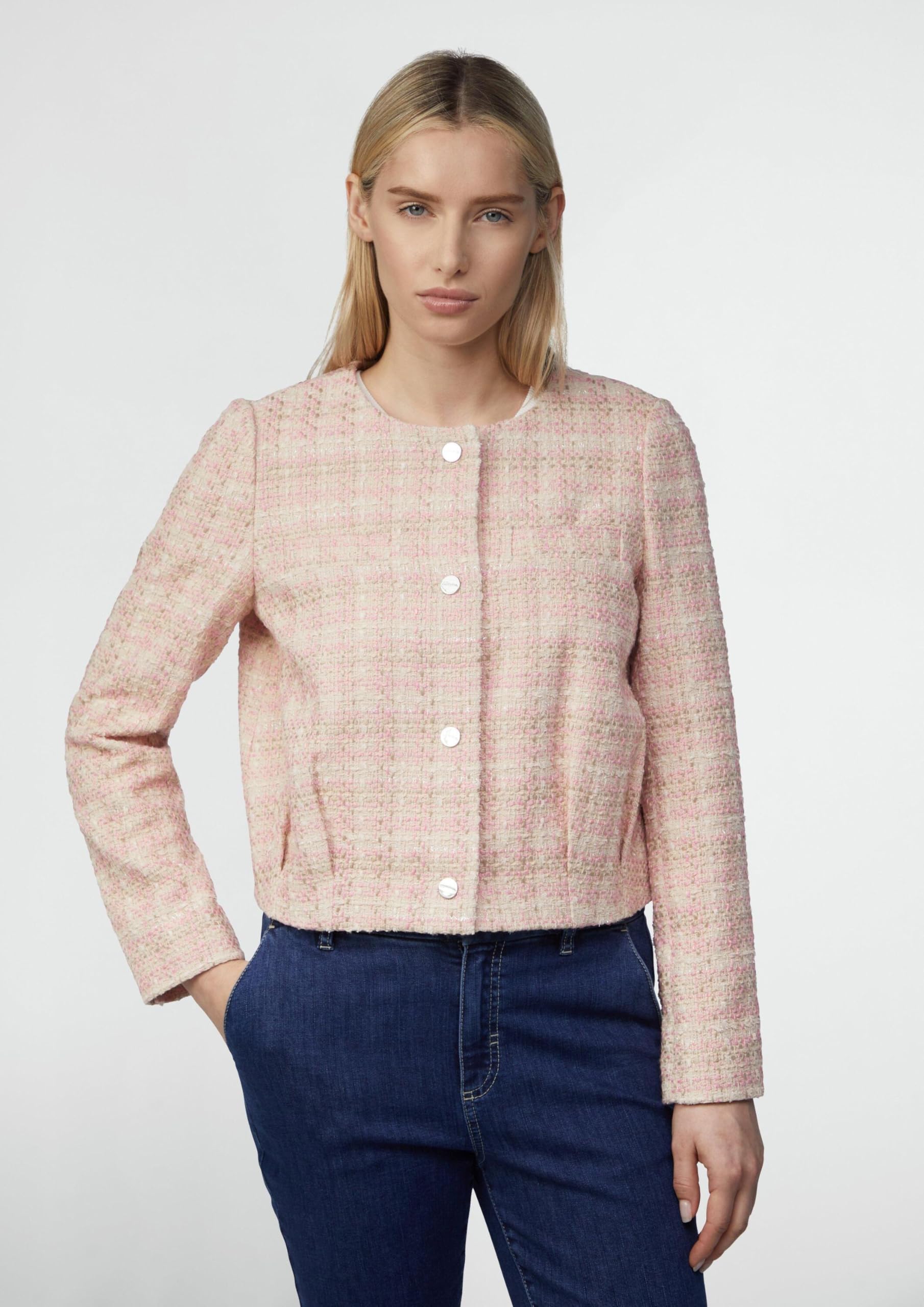 comma-tweed-jacke-im-boxy-fit-mit-rundhals image 3