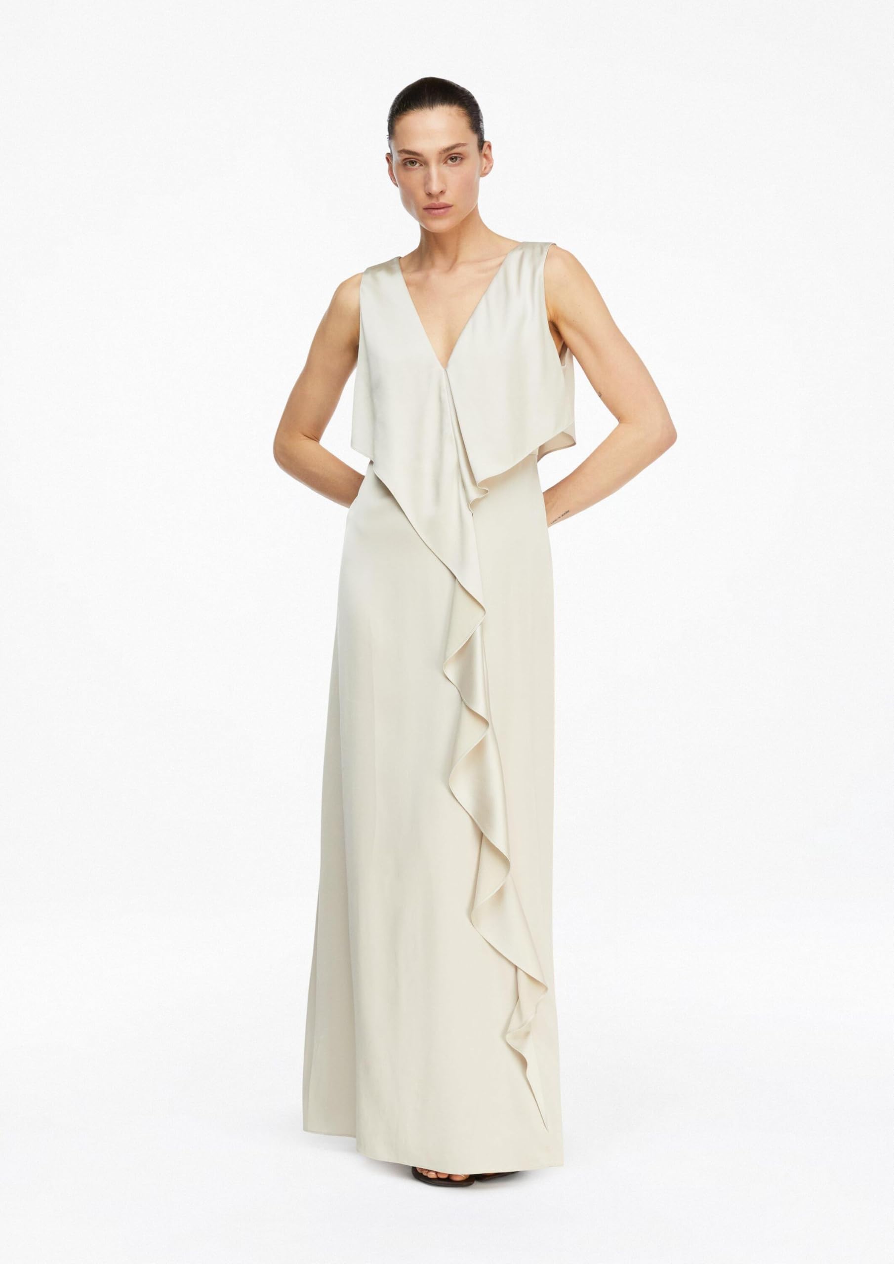 comma-satinkleid-mit-v-ausschnitt-kleid-34-bordeaux image 6