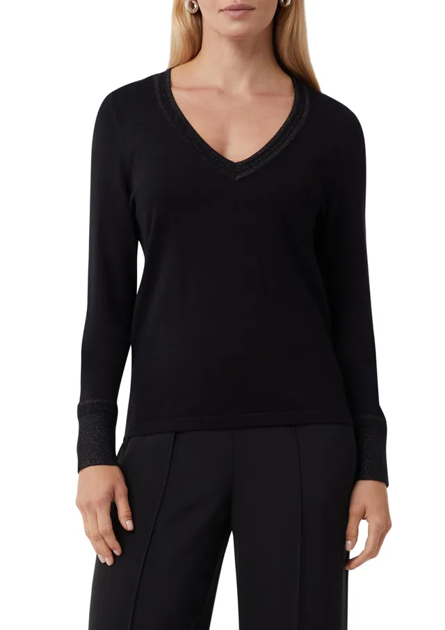 comma-feinstrickpullover-damen-petrol-glitzergarn image 1