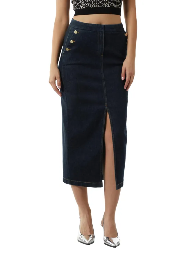 comma-denimrock-jeansrock-dunkel-zierkn-pfe-gr-40 image 1