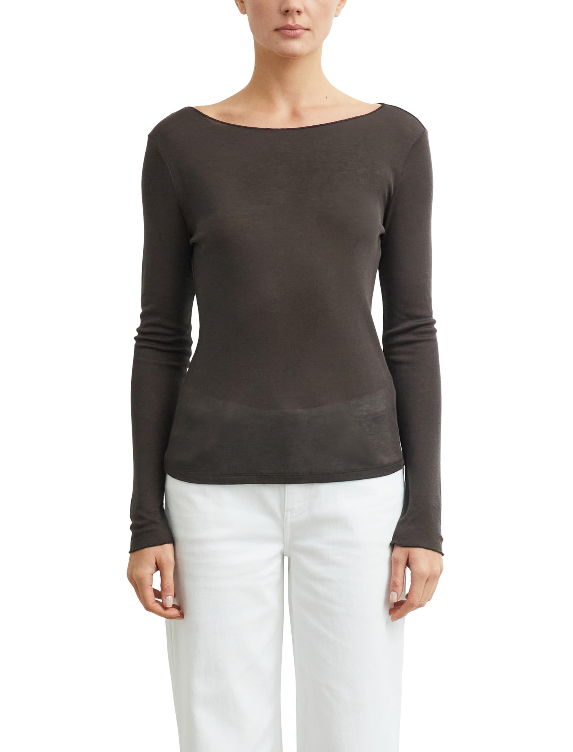 comma-longsleeve-slim-fit-gr-40-dunkelbraun-u-boot image 1