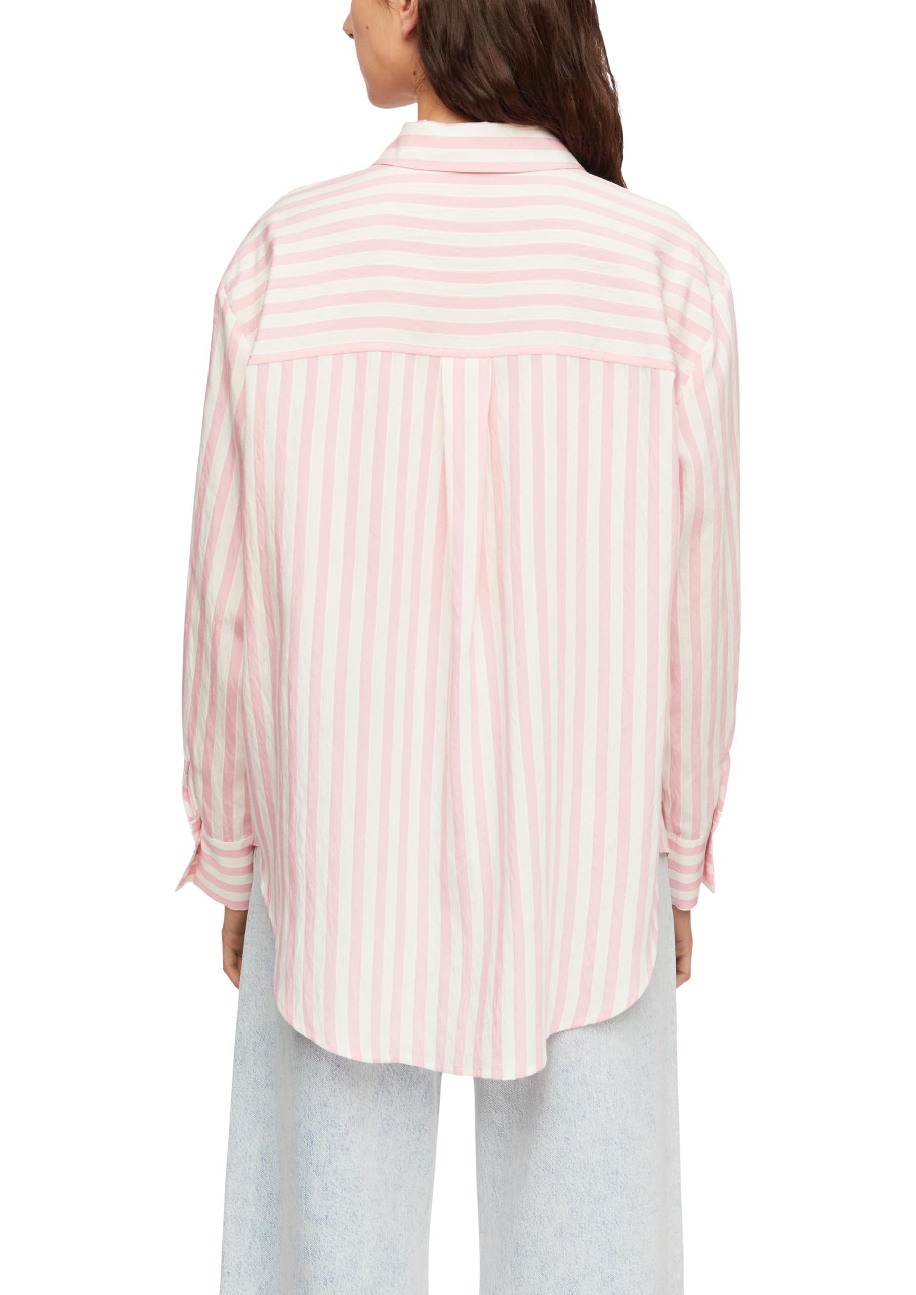 comma-damen-bluse-streifen-hemdkragen-rosa-gr-e-34 image 2