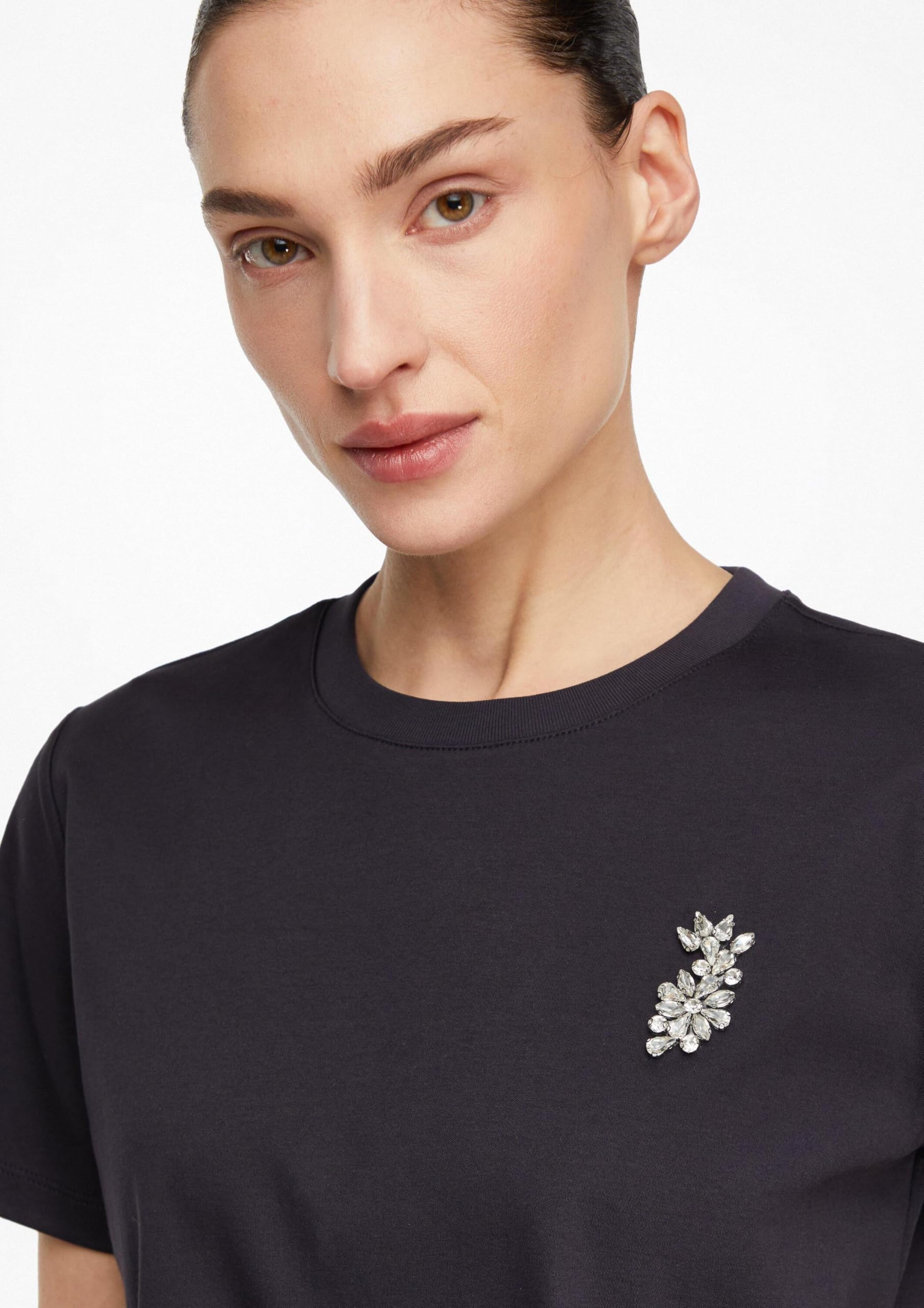 comma-t-shirt-regular-fit-schmucksteine-rundhals-gr-40 image 3