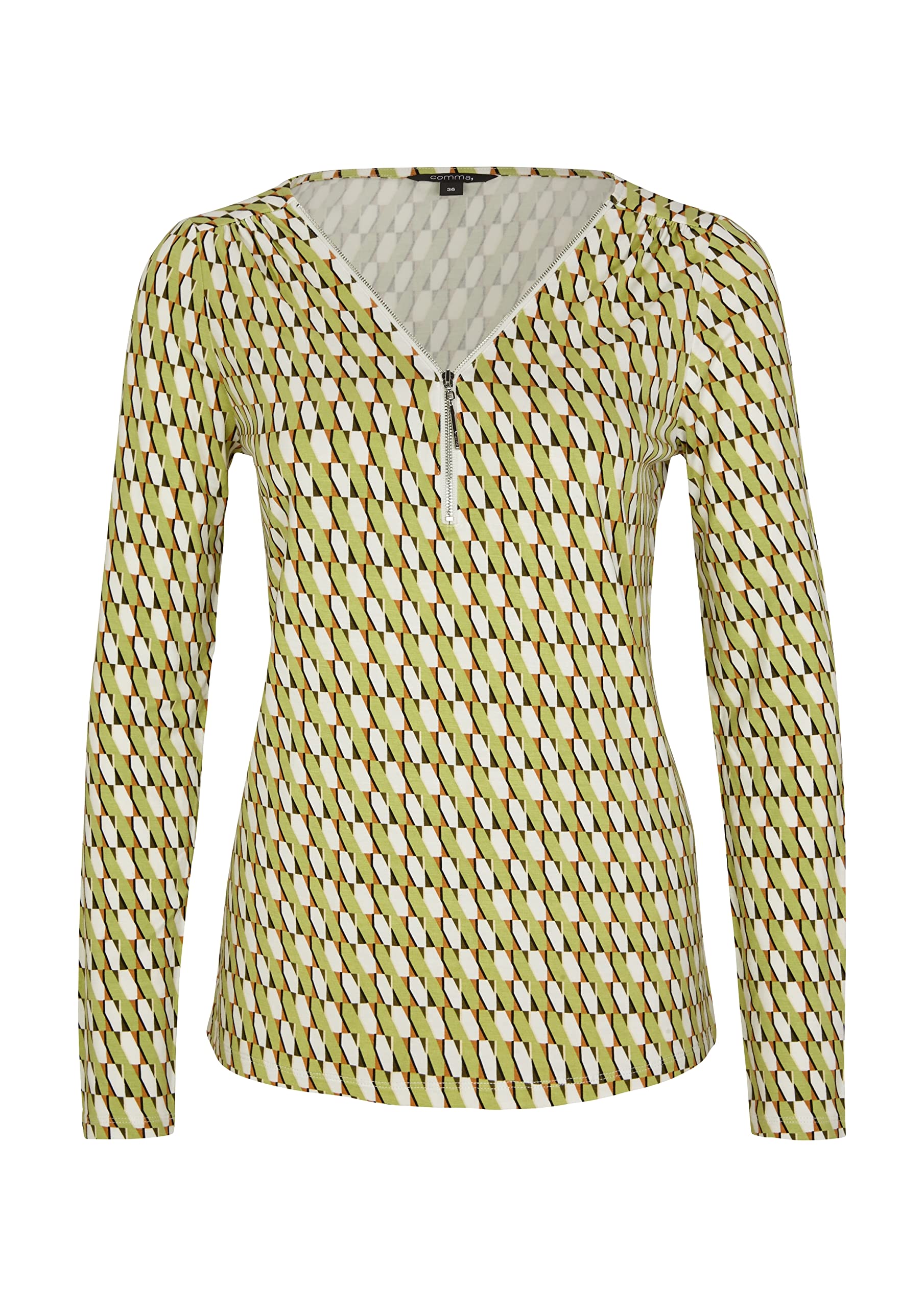 comma-langarm-shirt-gemustert-t-shirt-damen image 1