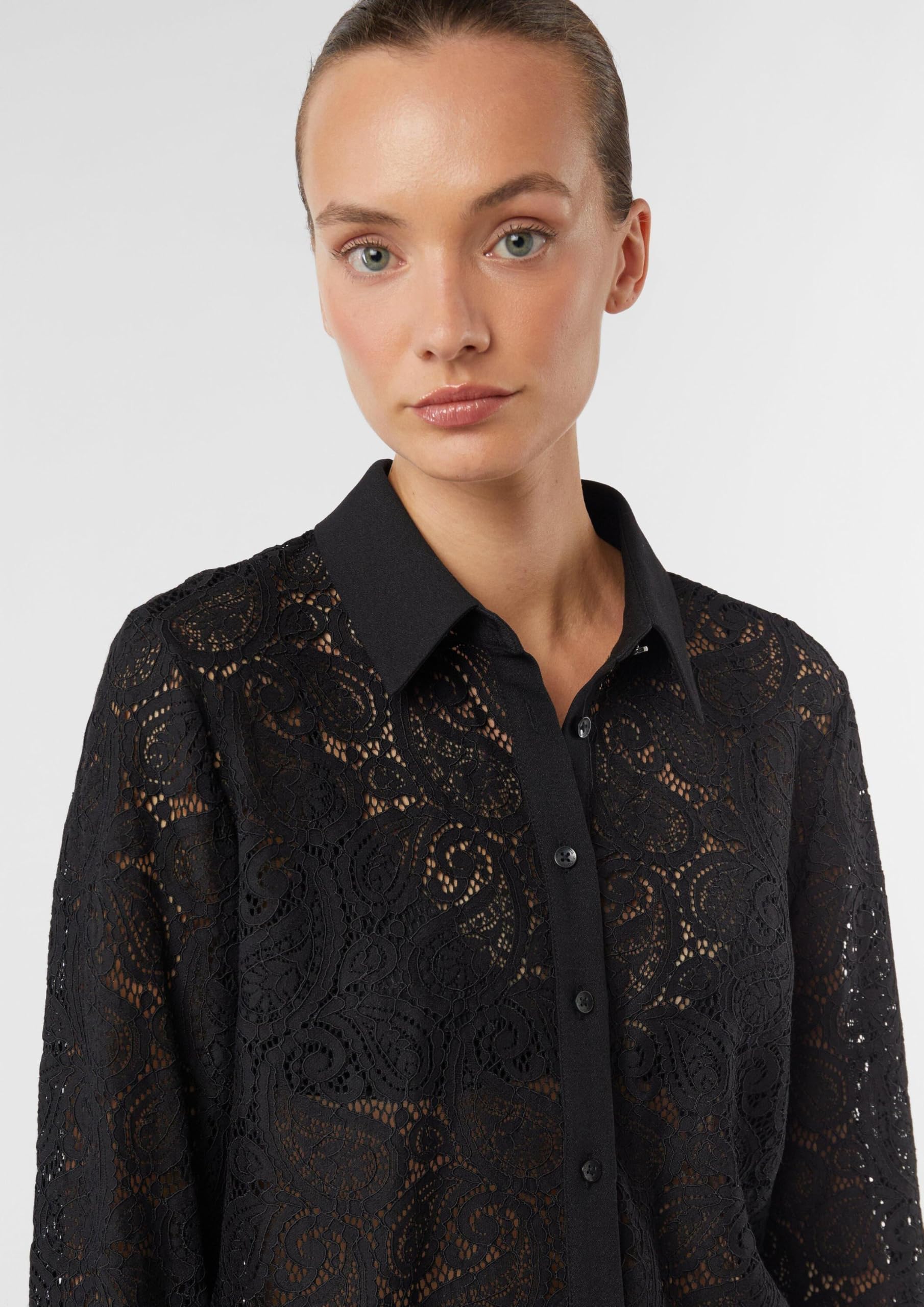 comma-blouses-spitzen-hemdbluse-gr-e-36-semitransparent image 3