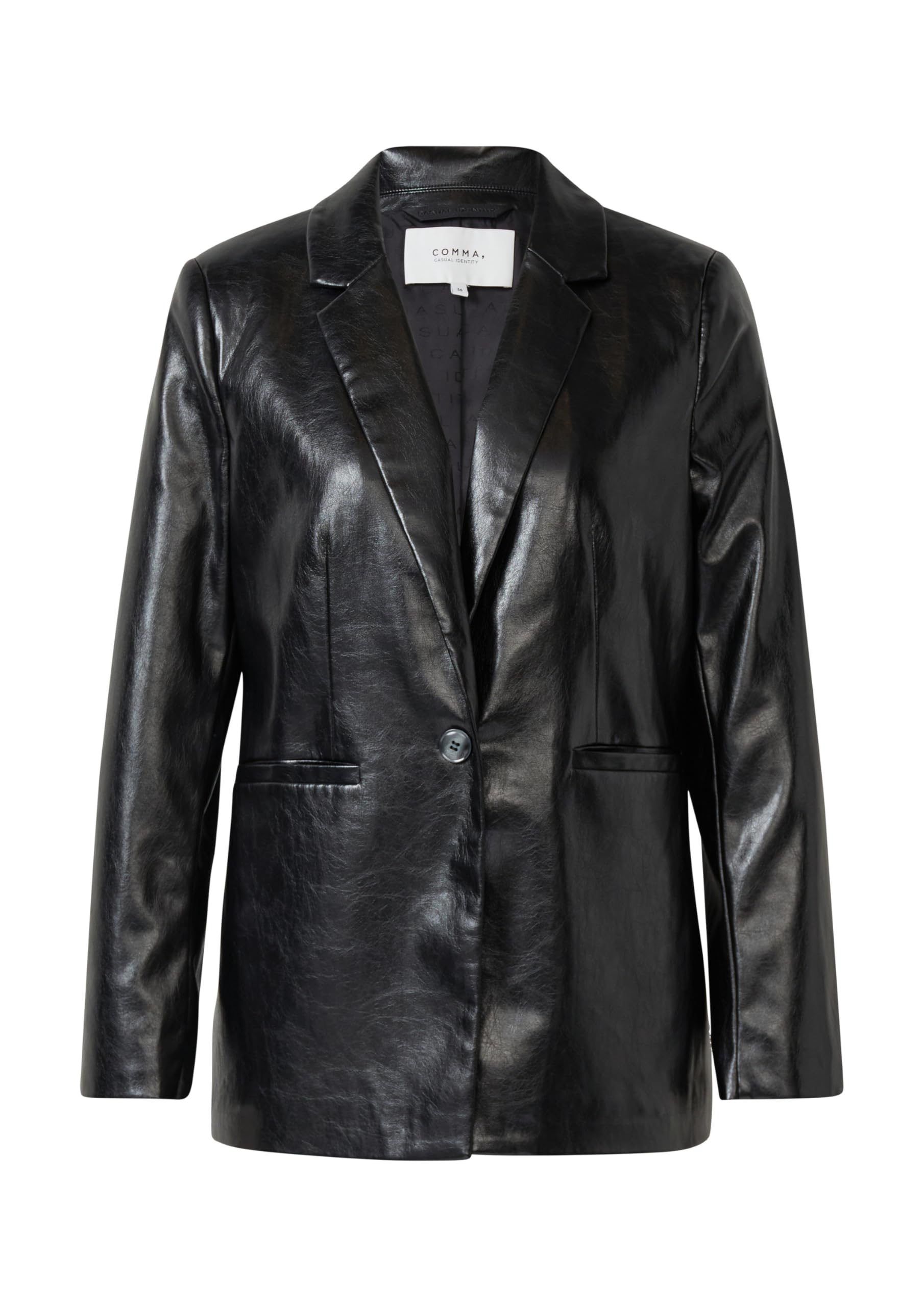 comma-blazer-kunstleder-locker-lederoptik-34-schwarz image 3