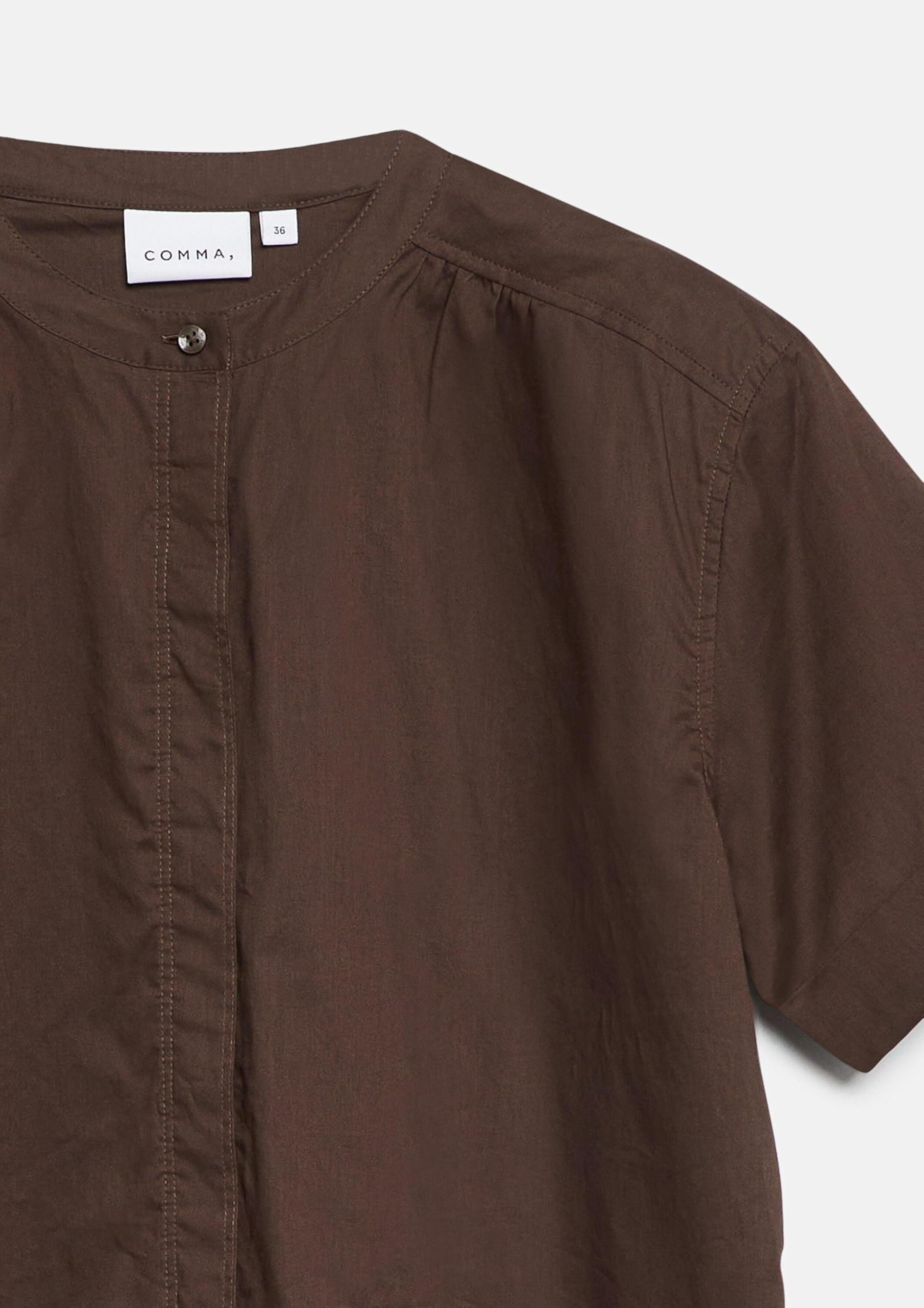 comma-blouses-stehkragen-bluse-kurzarm-baumwolle-damen image 5