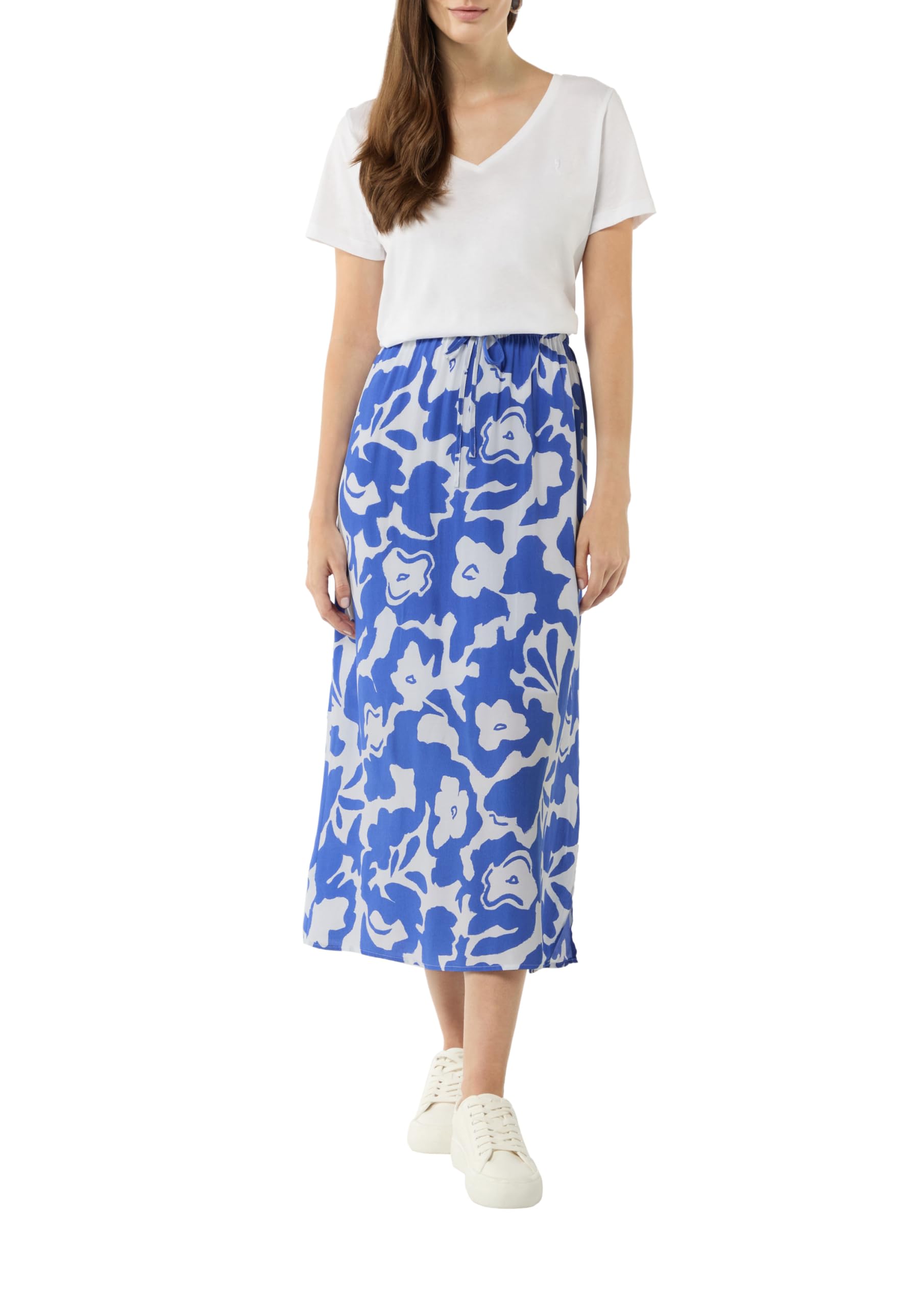 comma-skirts-midi-rock-viskose-mit-bl-tenprint image 1
