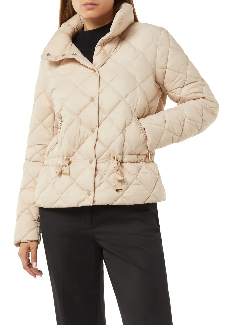 comma-steppjacke-gr-40-beige-mit-taillendetail image 1