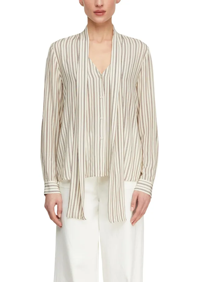 comma-blouses-bluse-viskose-gr-36-42-gestreift-schleifenkragen image 1