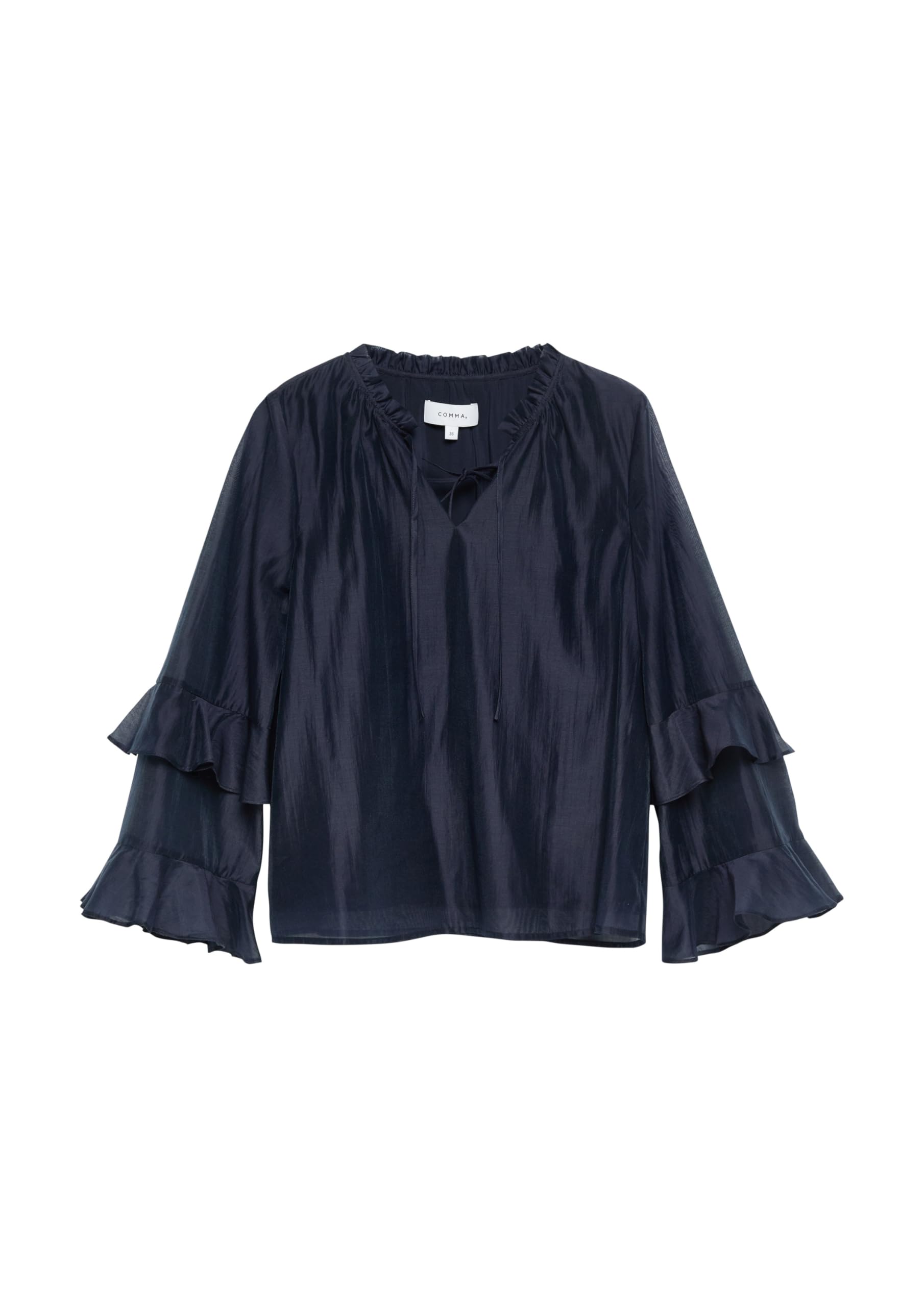comma-blouses-lyocell-bluse-gr-e-34-navy-volant-rmel image 4