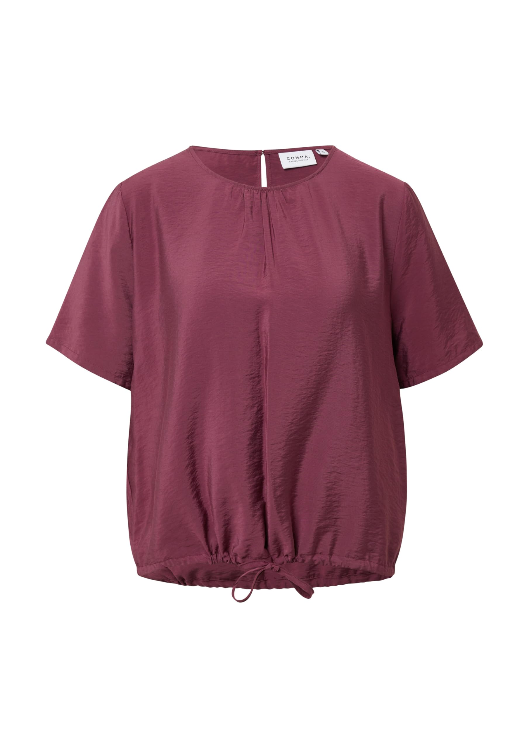 comma-kurz-rmelige-bluse-mit-raffung-regulierbarer-saum image 3