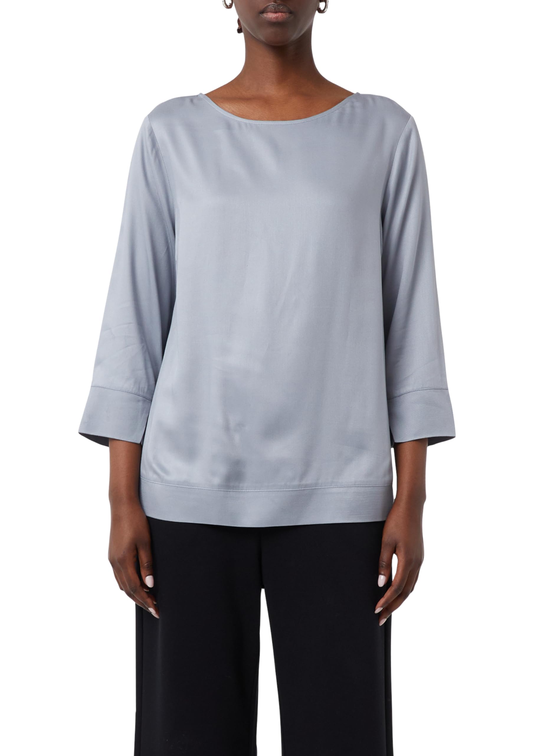 comma-viskosebluse-3-4-arm-bluse-blau-gr-36-schlitz image 1