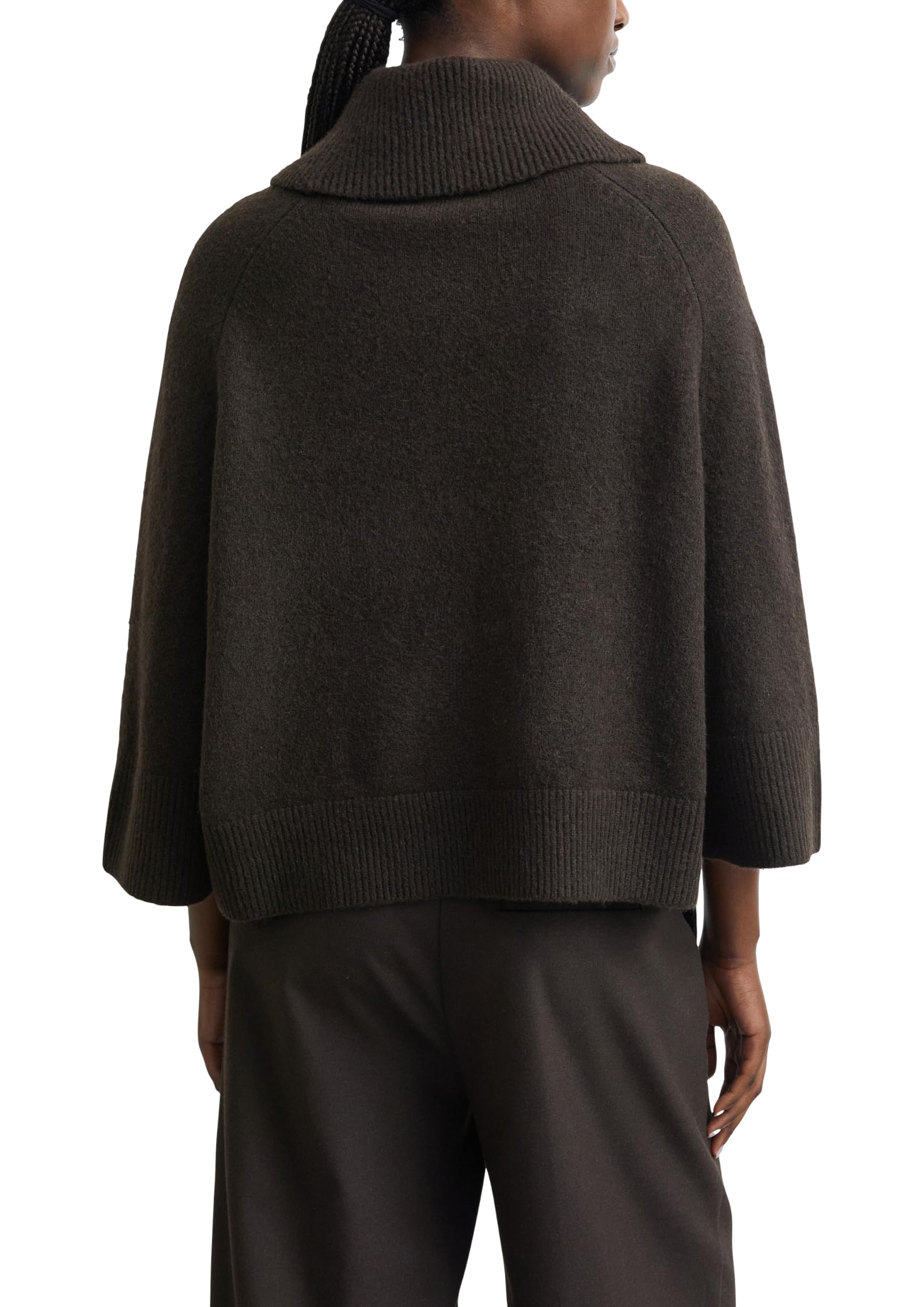 comma-poncho-pullover-damen-beige-loose-fit-rollkragen image 2