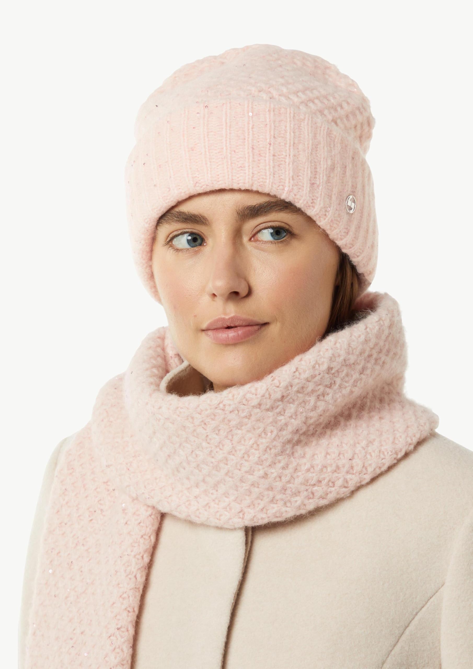 comma-2158685-strickm-tze-pailletten-damen-m-tze-rosa image 3