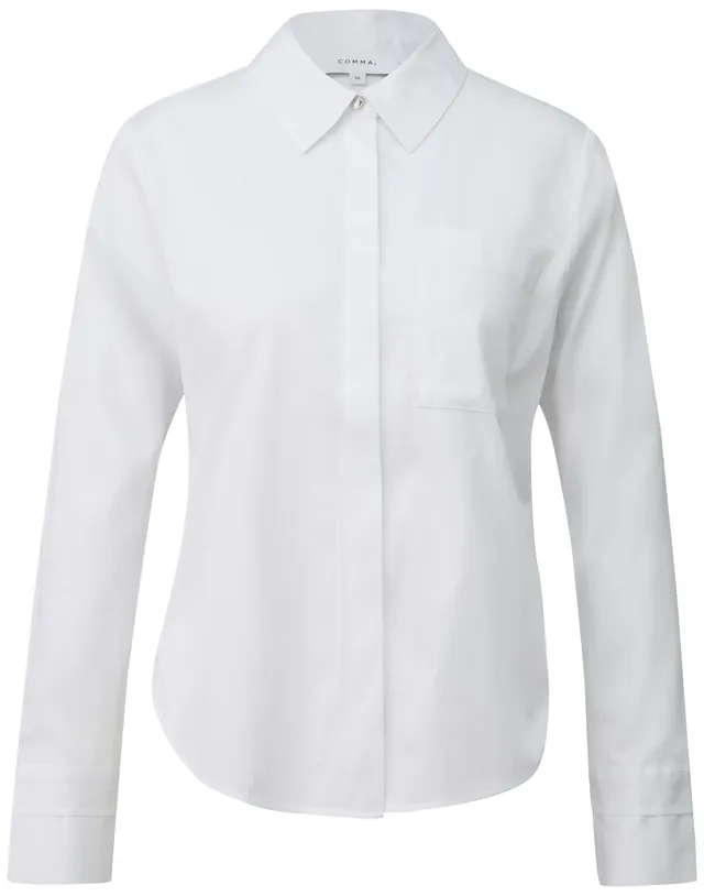 comma-bluse-damen-langarm-baumwollmix-hemdbluse image 1