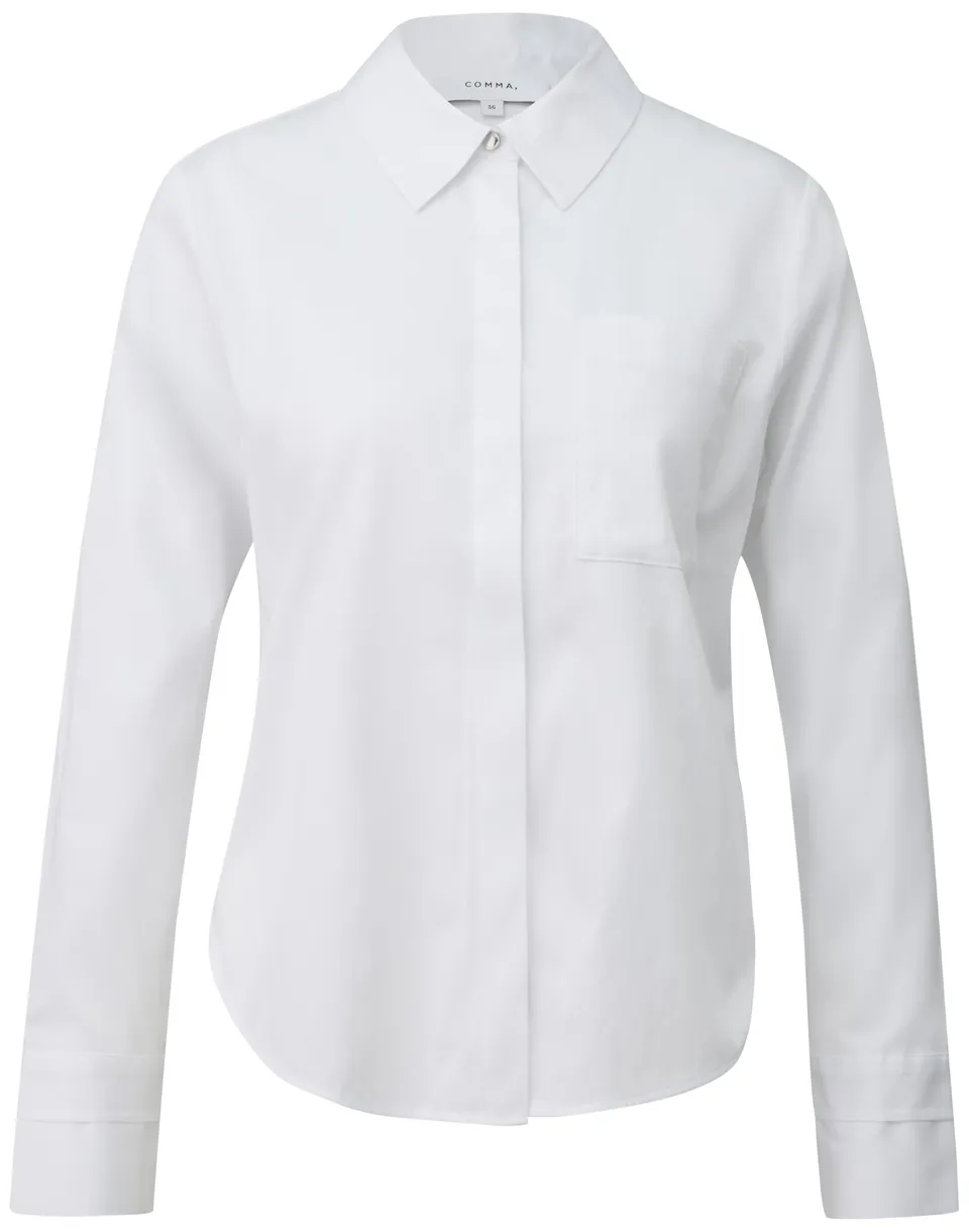 comma-bluse-damen-langarm-baumwollmix-hemdbluse image 1