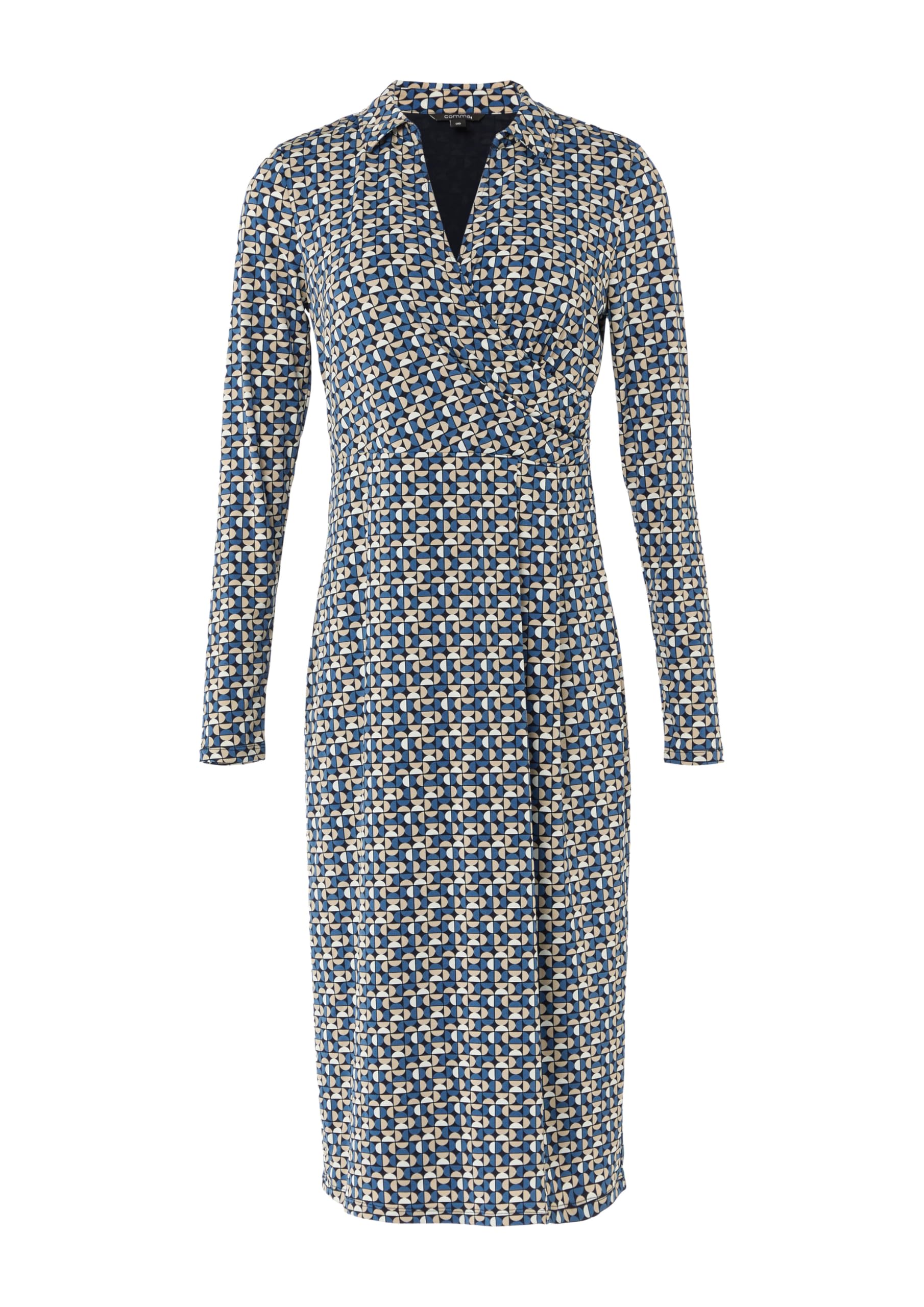 comma-midikleid-gr-42-navy-wickeloptik-allover-print image 4