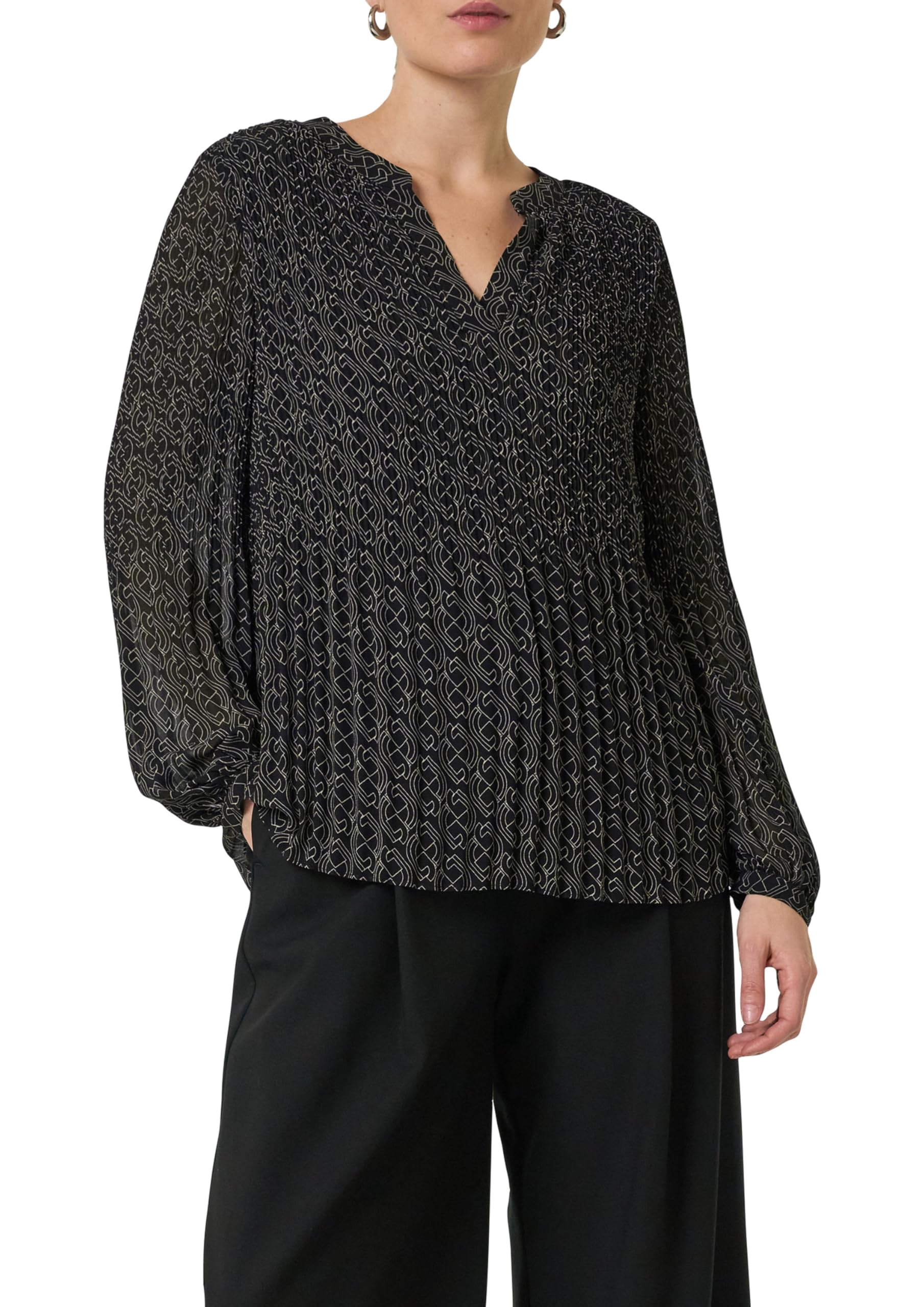 comma-plissee-bluse-chiffon-logomuster-gr-e-46 image 1
