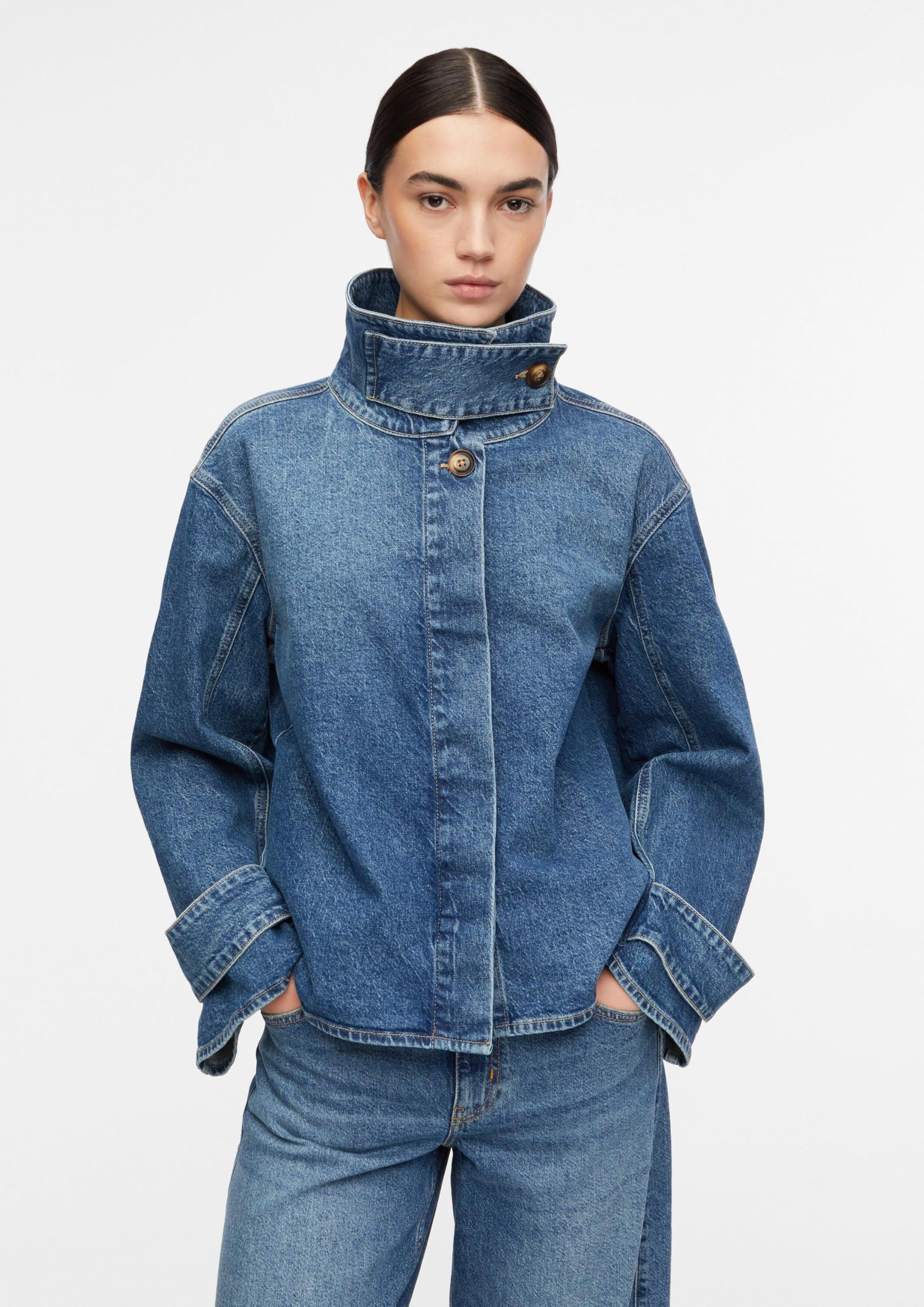 comma-denim-jacke-damen-relaxed-fit-stehkragen-trench image 3