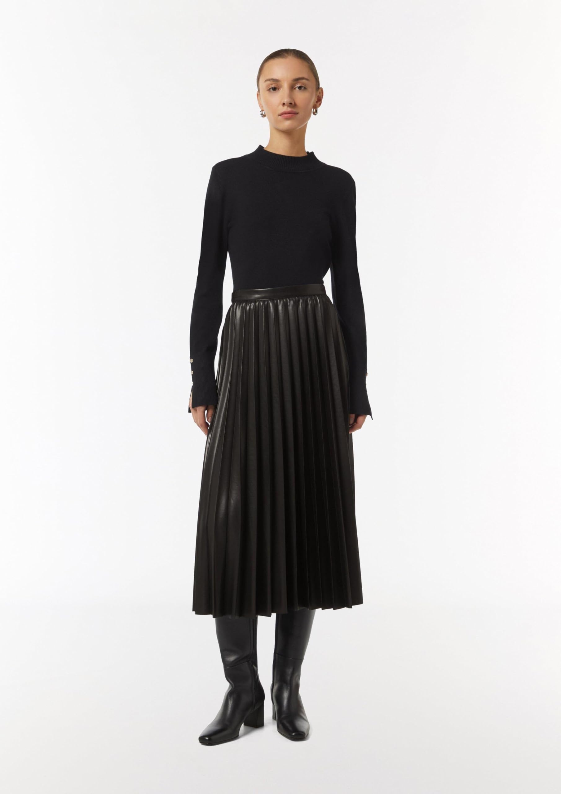 comma-skirts-plisseerock-lederoptik-reissverschluss image 6