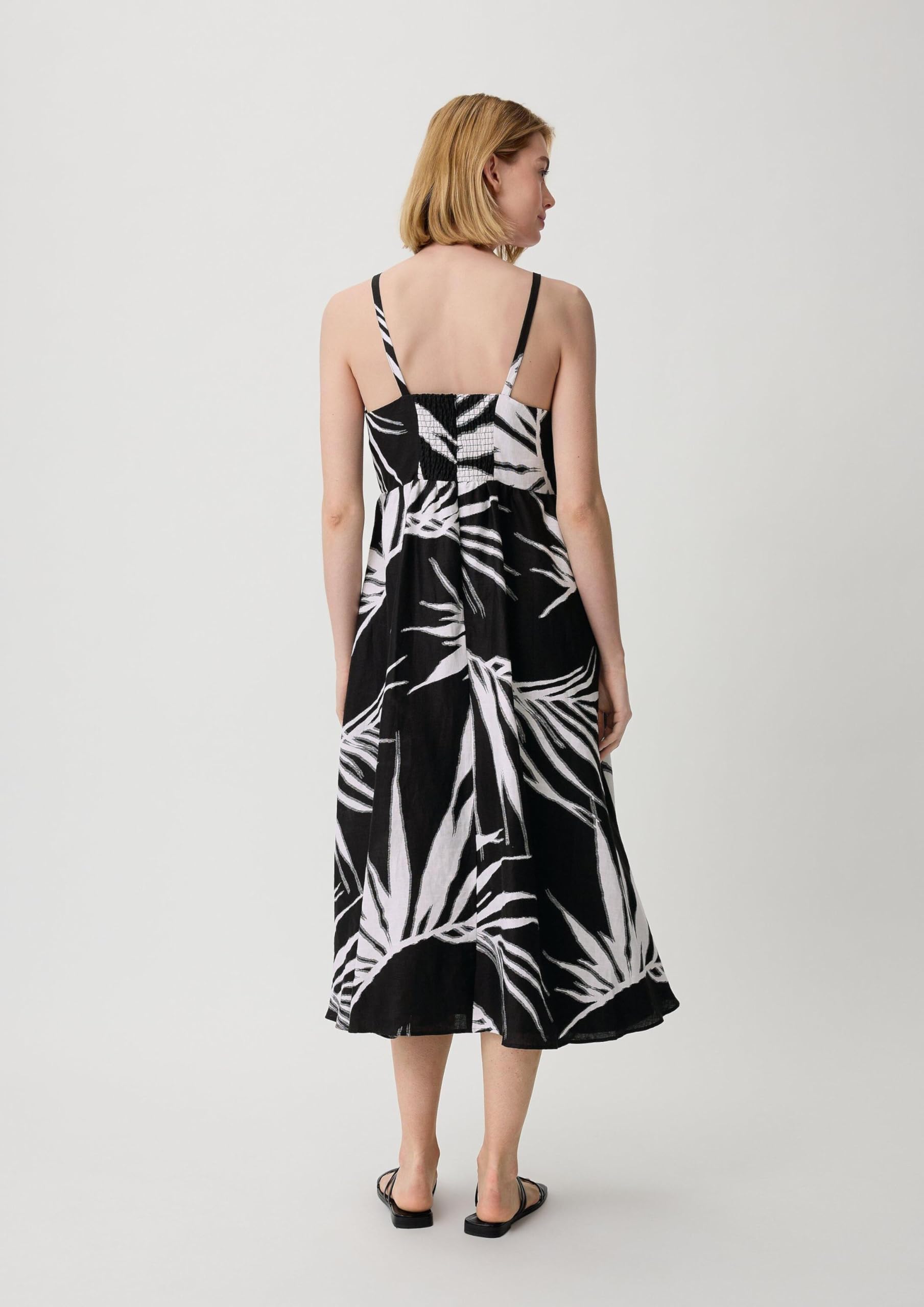 comma-dresses-midikleid-aus-leinen-mit-smok-allover image 7