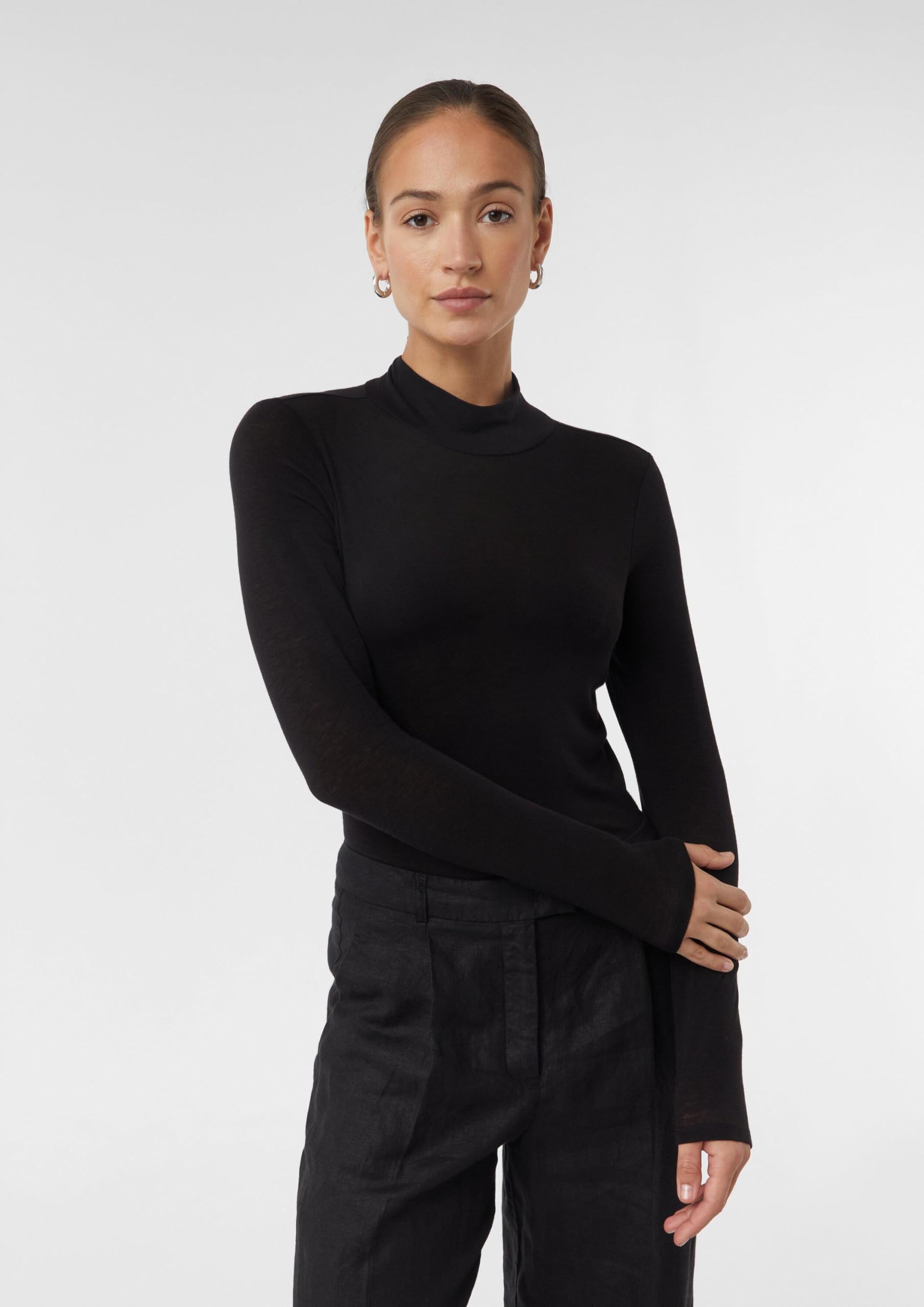 comma-t-shirt-longsleeve-damen-gr-36-schwarz-stehkragen image 5