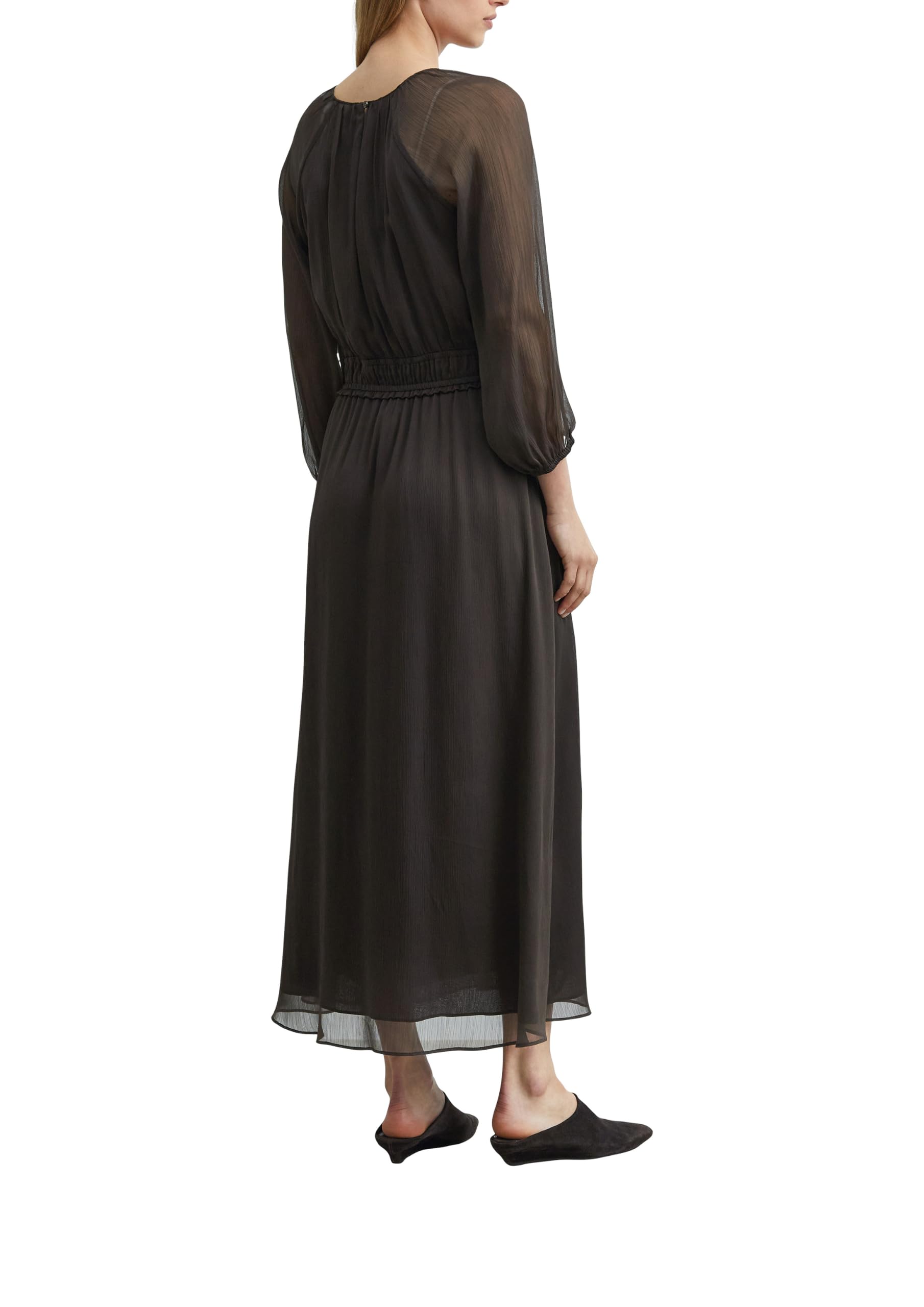 comma-maxikleid-chiffon-gr-38-langarm-semi-transparent image 2