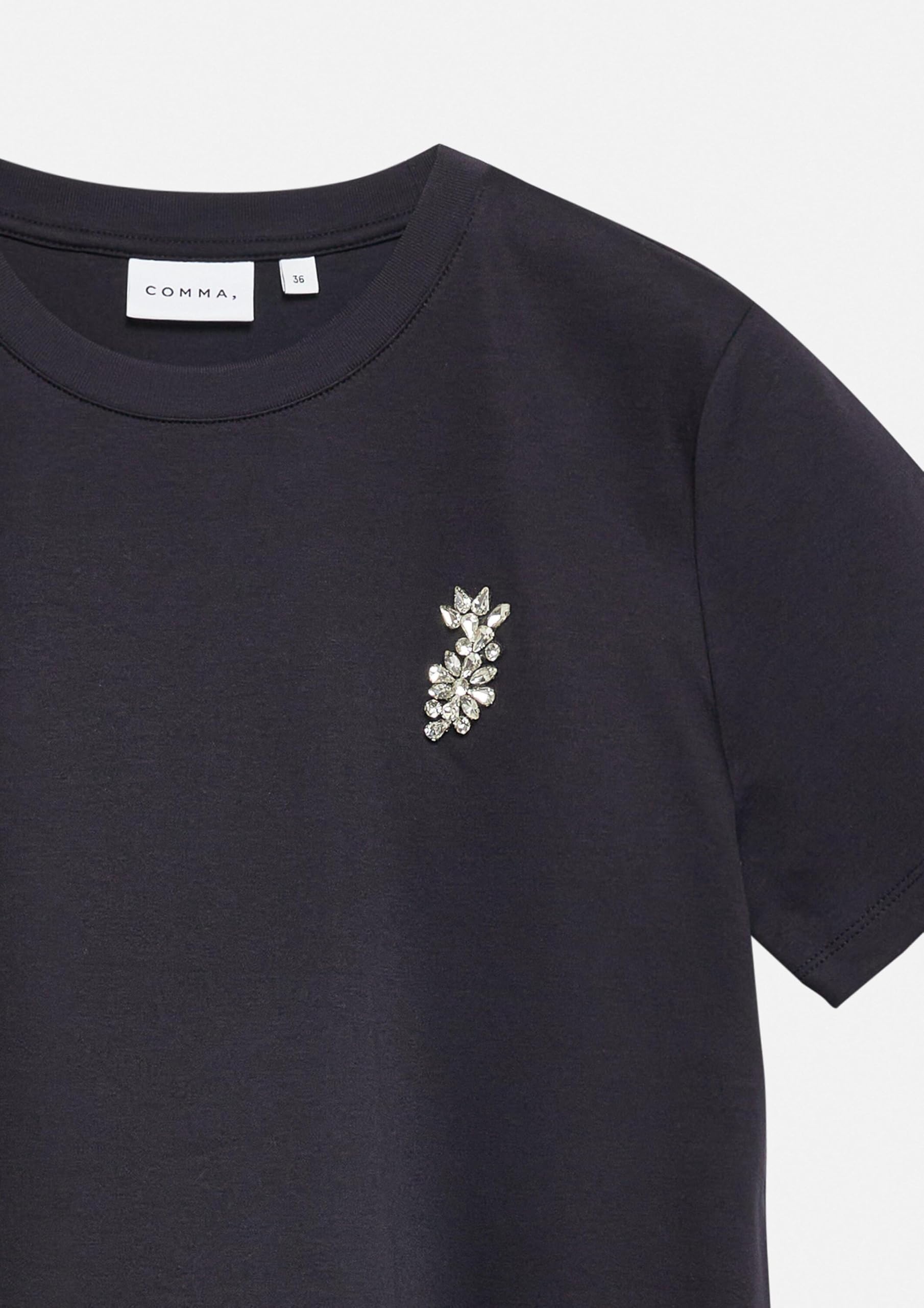 comma-t-shirt-regular-fit-schmucksteine-rundhals-gr-40 image 5