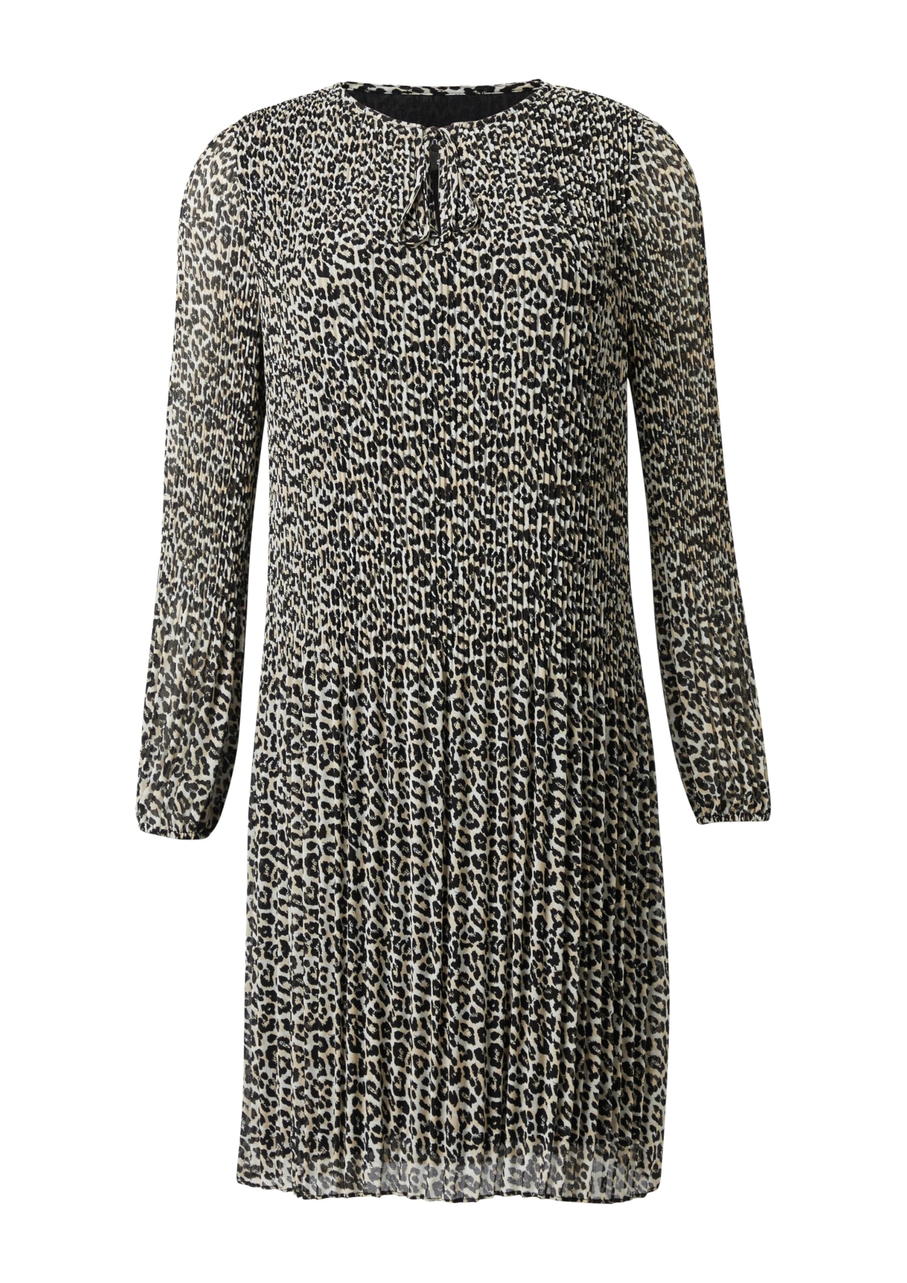 comma-plissiertes-chiffon-kleid-leo-print-beige-42 image 3