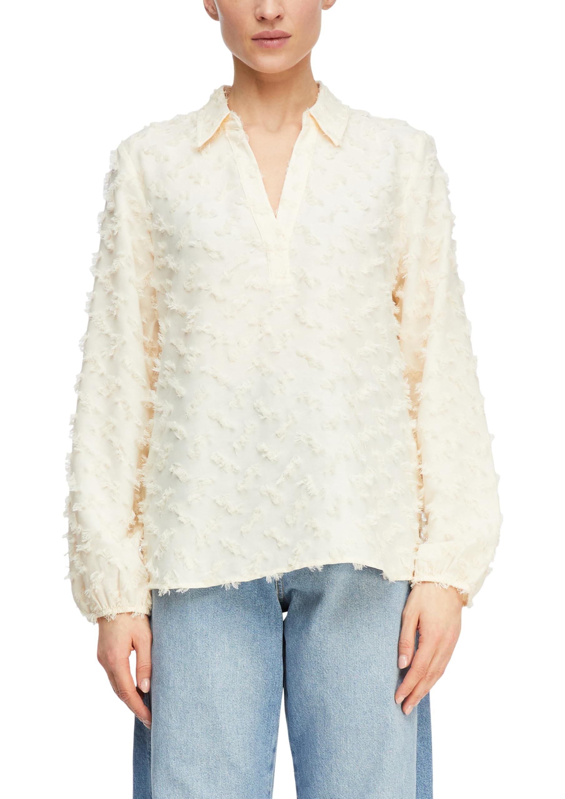 comma-jacquard-bluse-mit-3-d-struktur-bluse-46-hemdkragen image 1