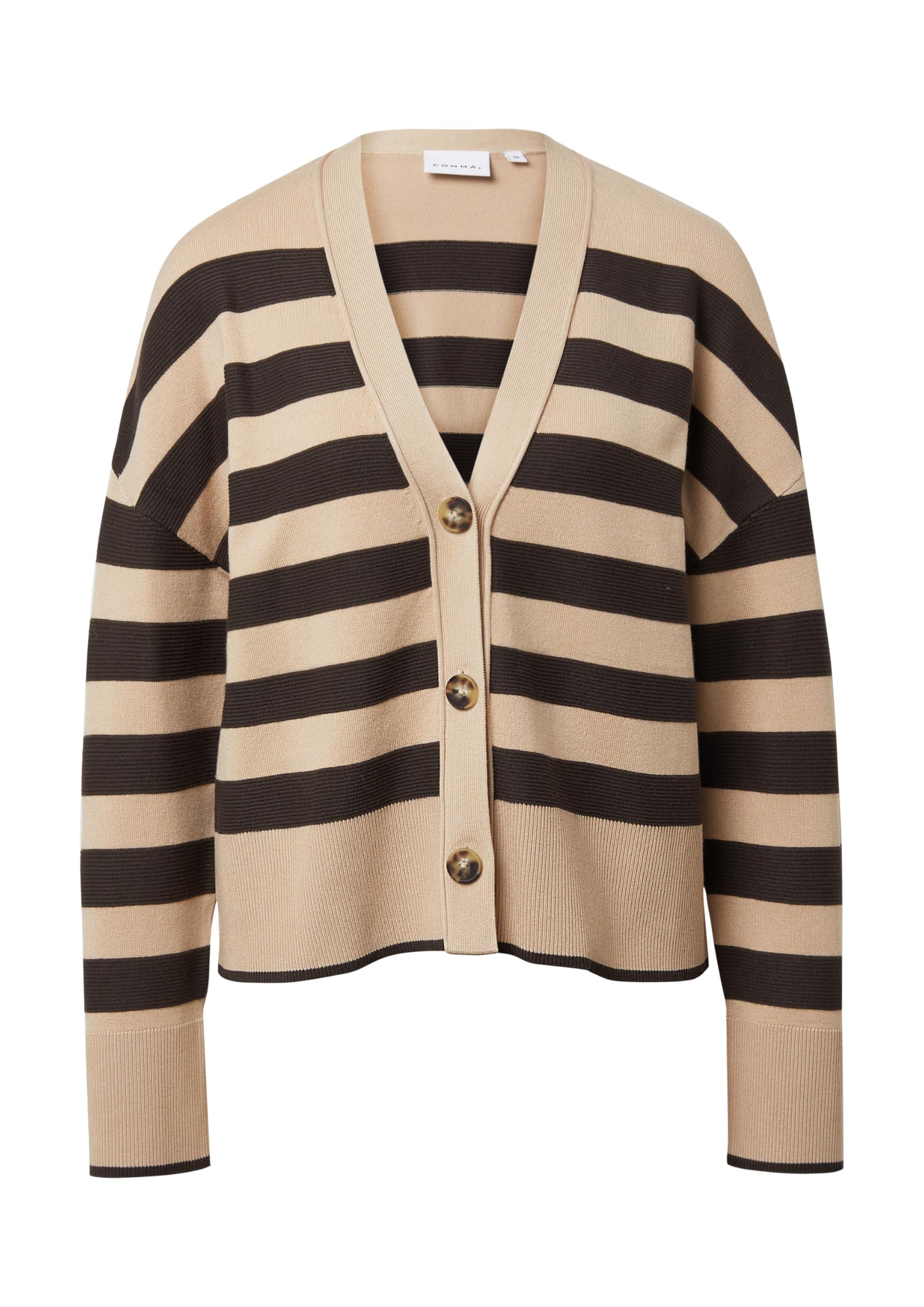 comma-cardigan-gestreift-damen-boxy-strickjacke-creme-beige image 4