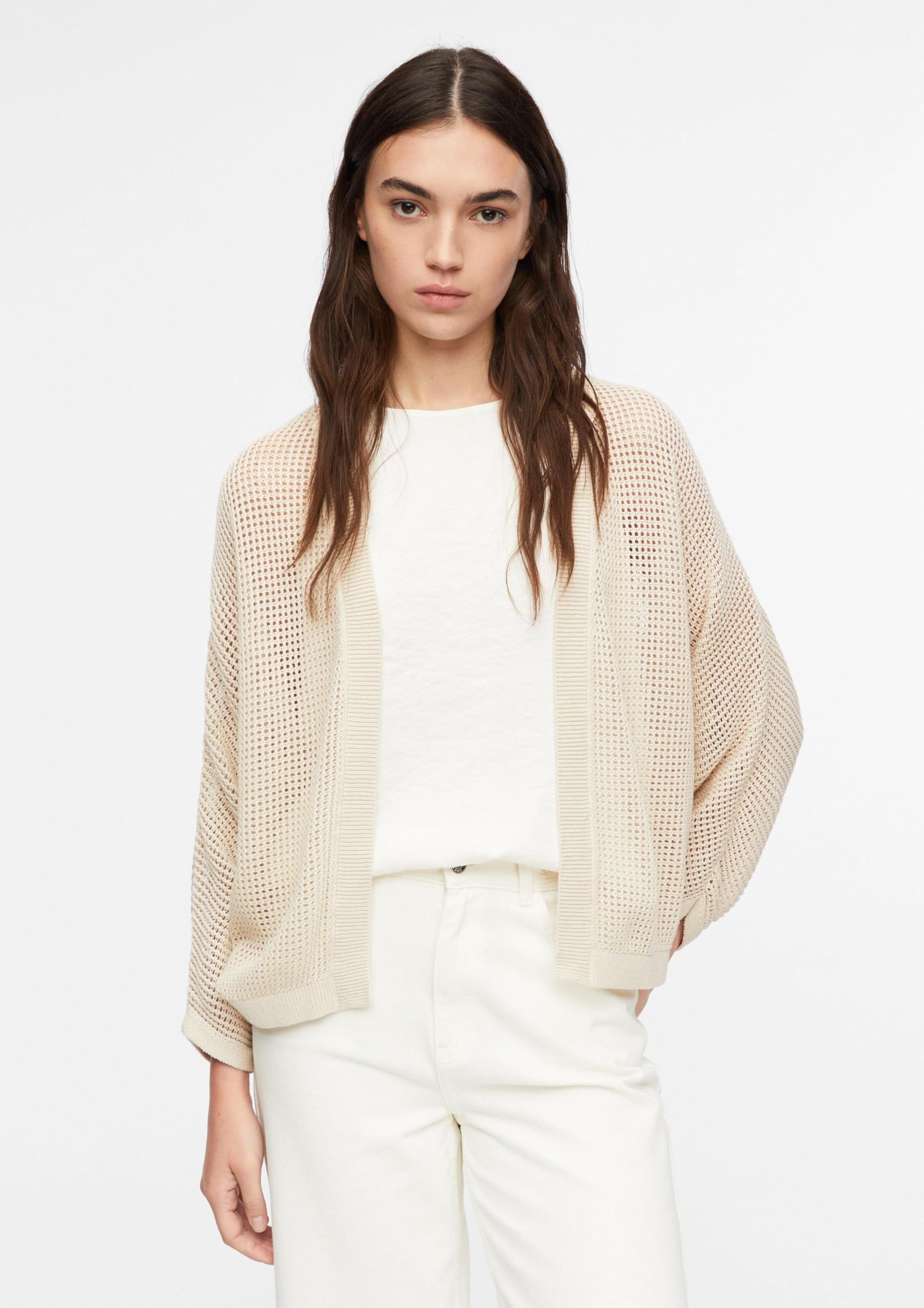 comma-strickjacke-ajourmuster-beige-xl image 6