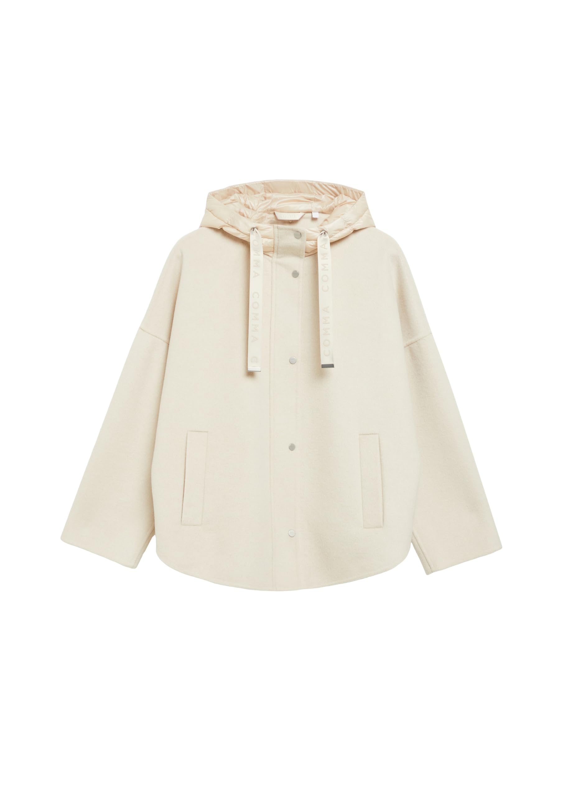 comma-outdoor-cape-wollmix-jacke-beige-loose-fit-kapuze image 4