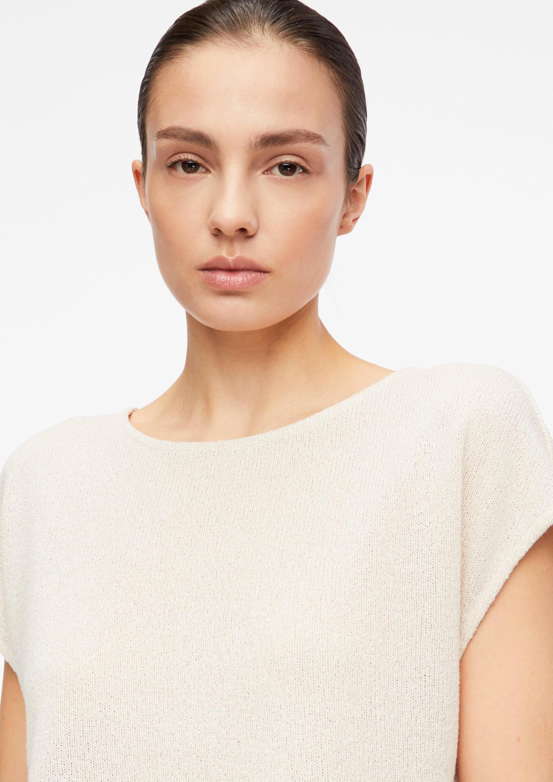 comma-sweatshirt-2180314-kurzarm-helles-beige-gr-38 image 3