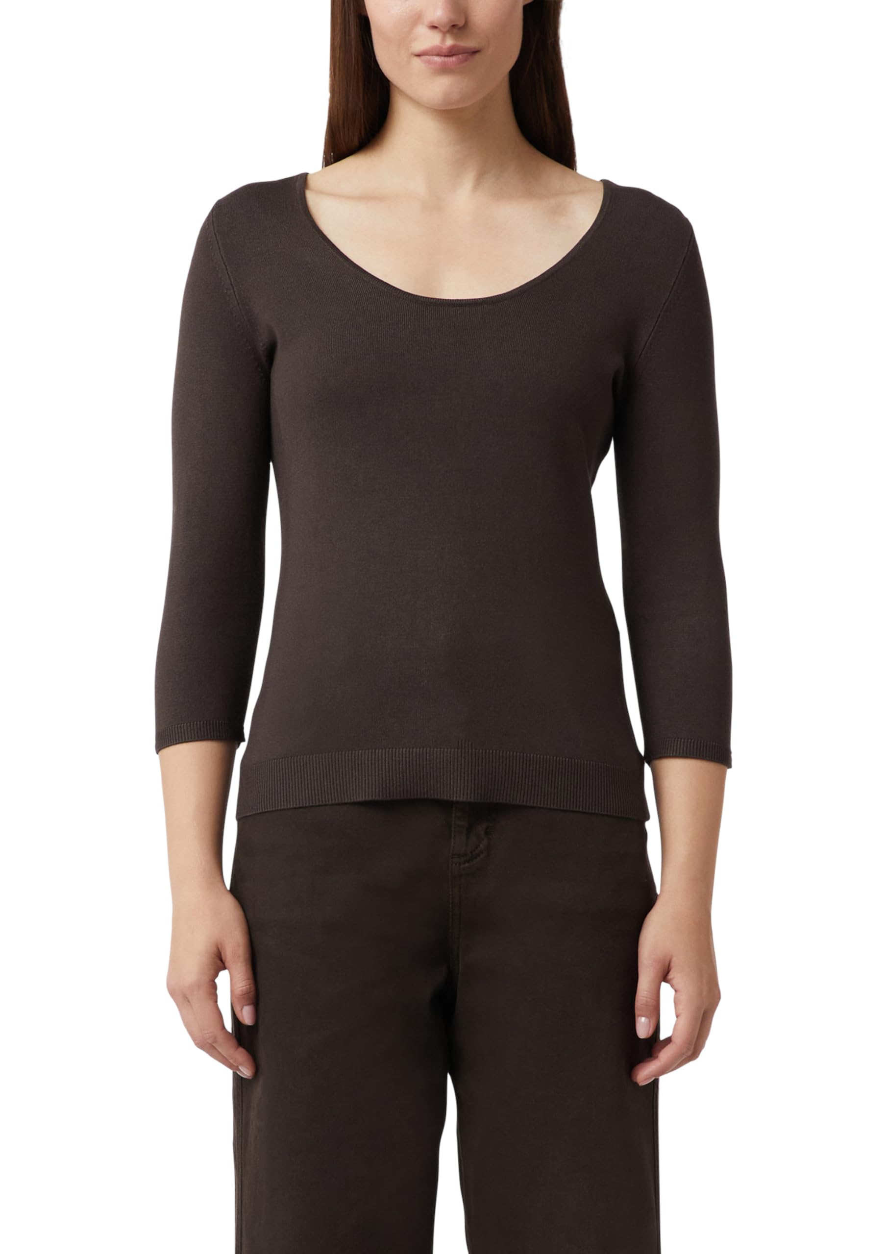 comma-feinstrickpullover-slim-fit-damen-gr-38-dunkelbraun-viskosemix image 1