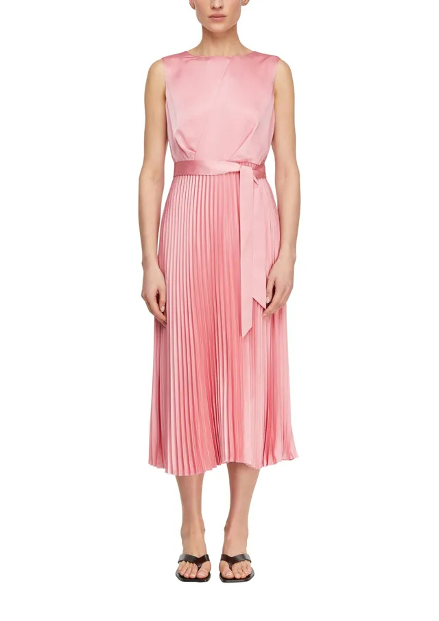 comma-satinkleid-mit-pliss-e-rock-kleid-gr-38-rmellos image 1