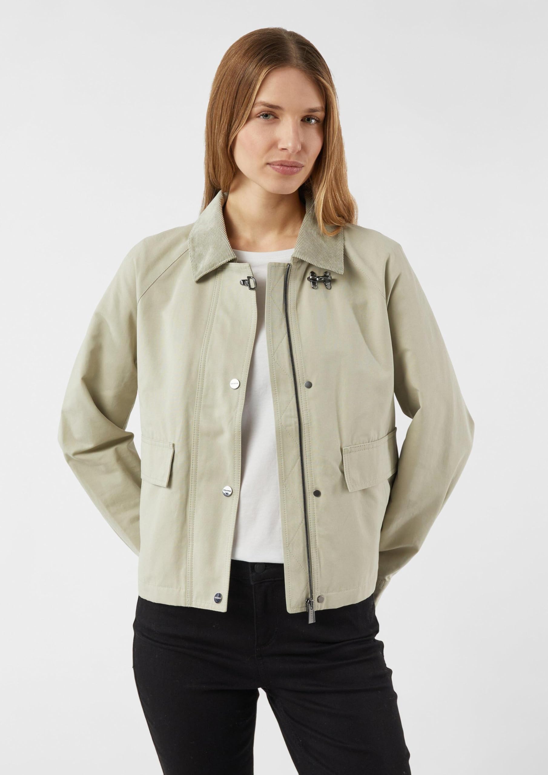 comma-jackets-kurze-baumwollmix-jacke-cord-kragen-twill image 3