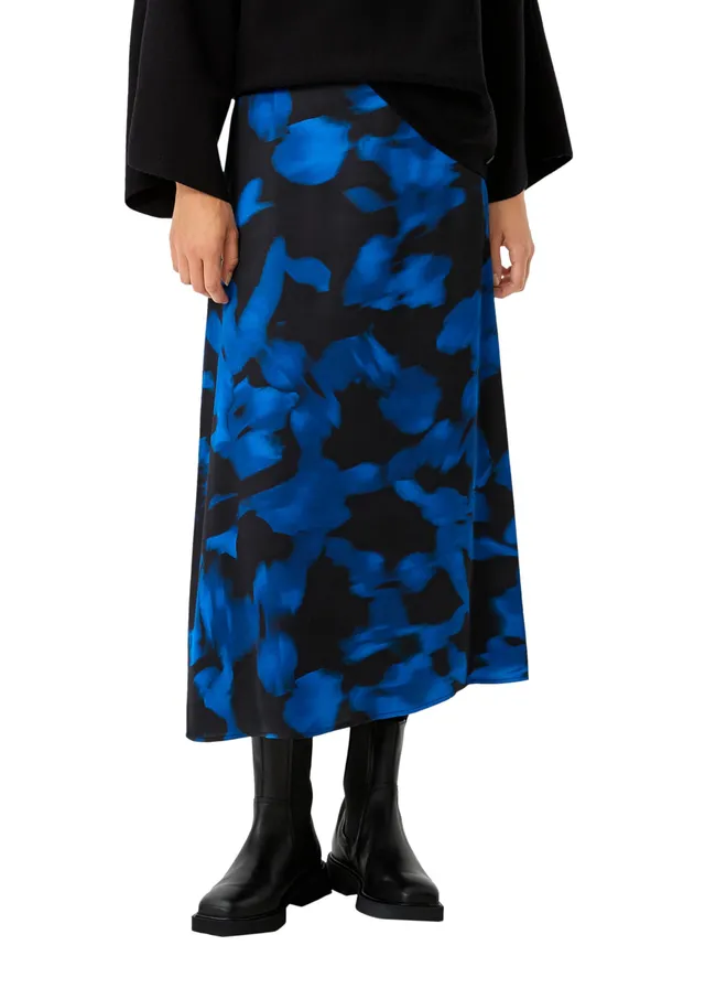 comma-satinrock-all-over-print-damen-rock-schwarz-muster image 1