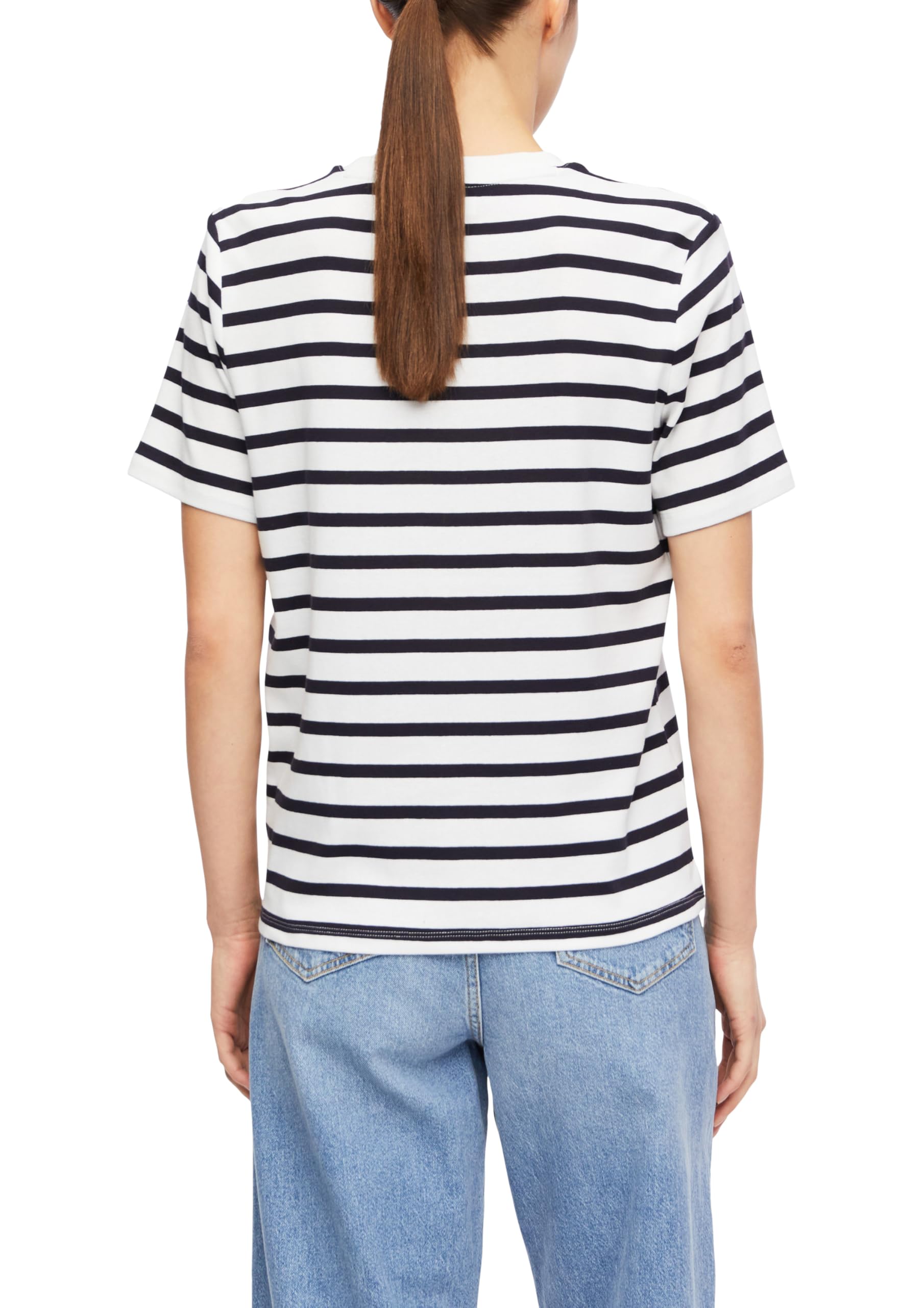 comma-gestreiftes-t-shirt-damen-hellblau-gr-42 image 2