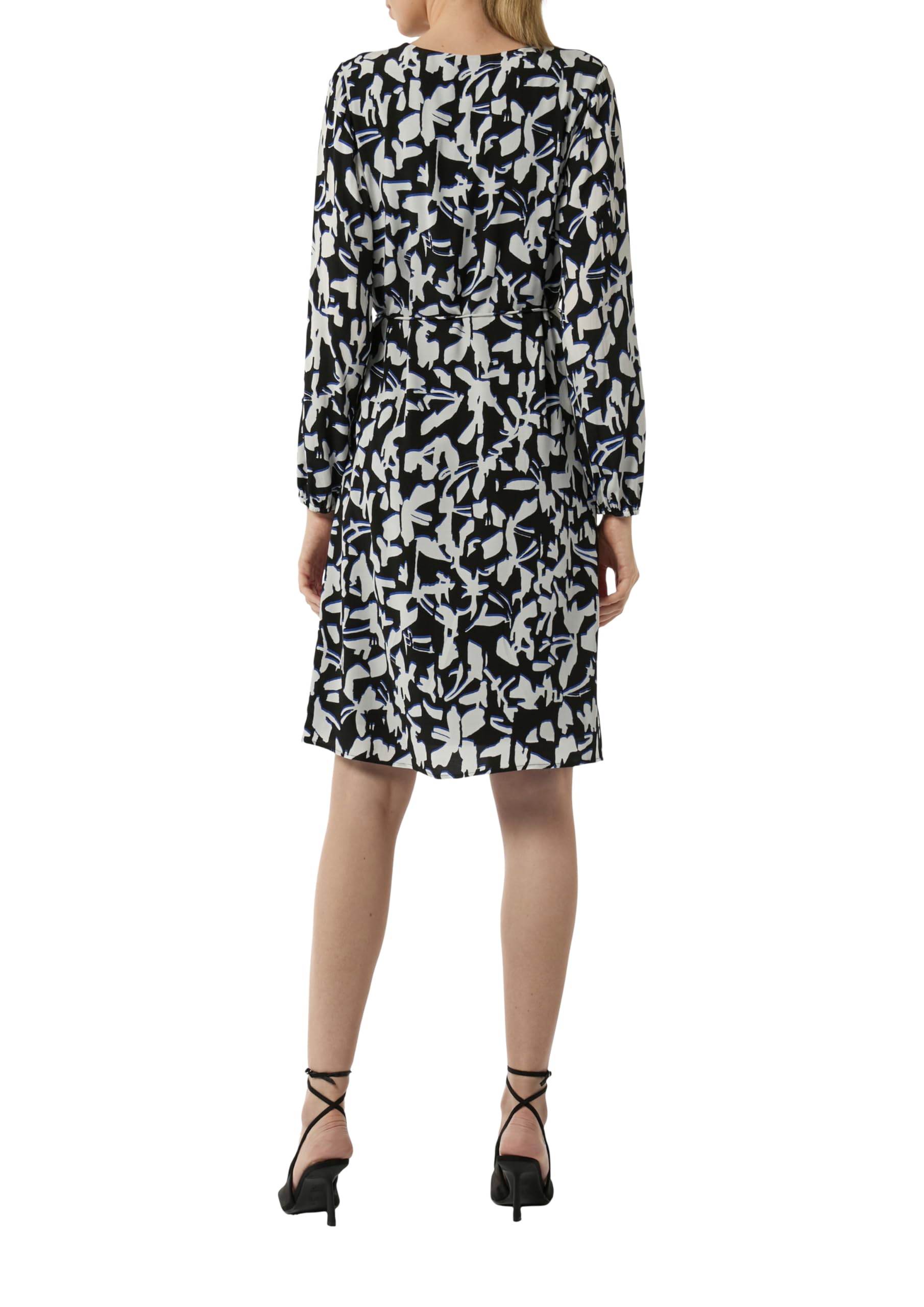 comma-midi-kleid-faltenausschnitt-damenkleid-royalblau-viskose image 2