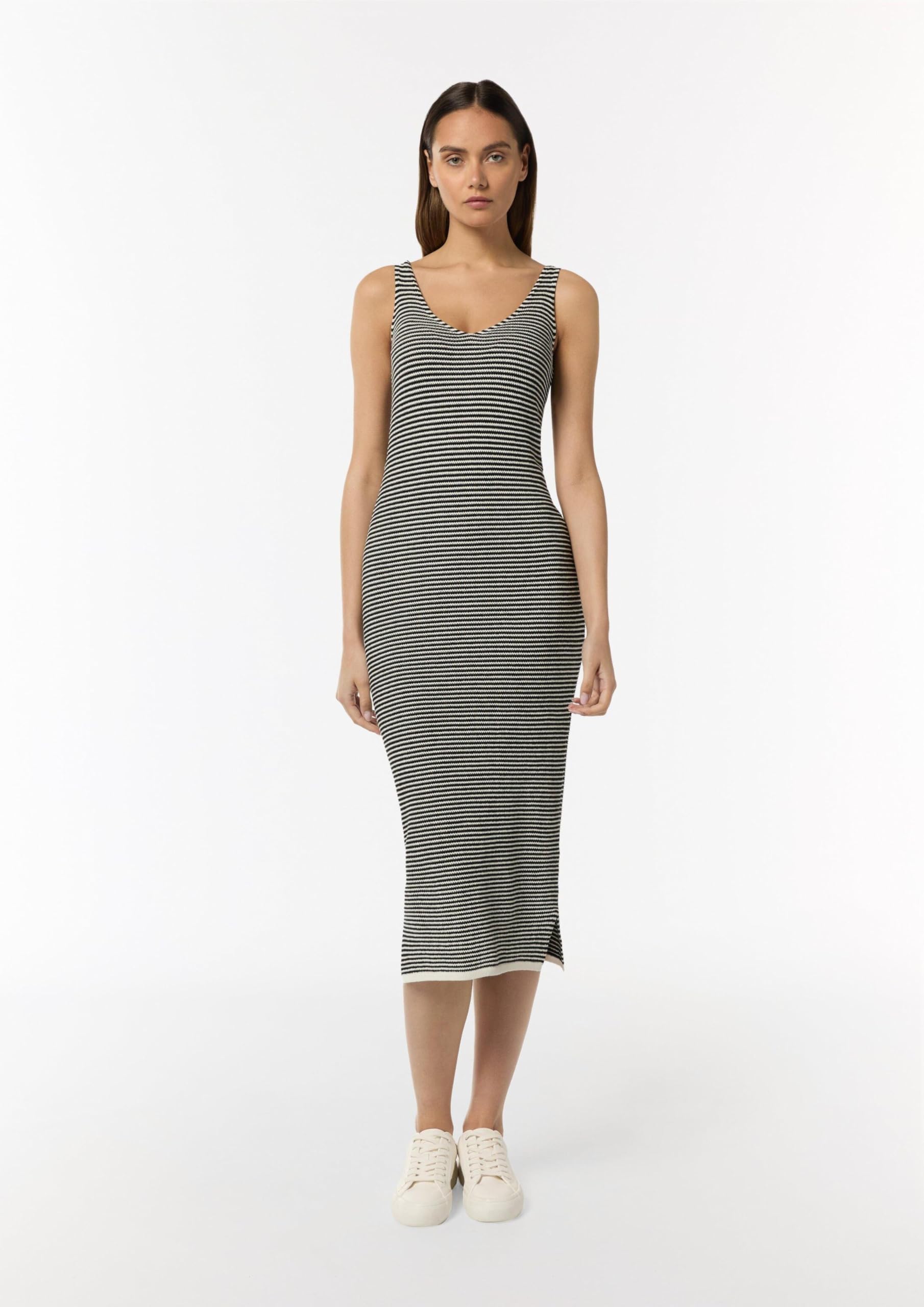 comma-strickkleid-streifen-creme-schwarz-gr-42 image 5