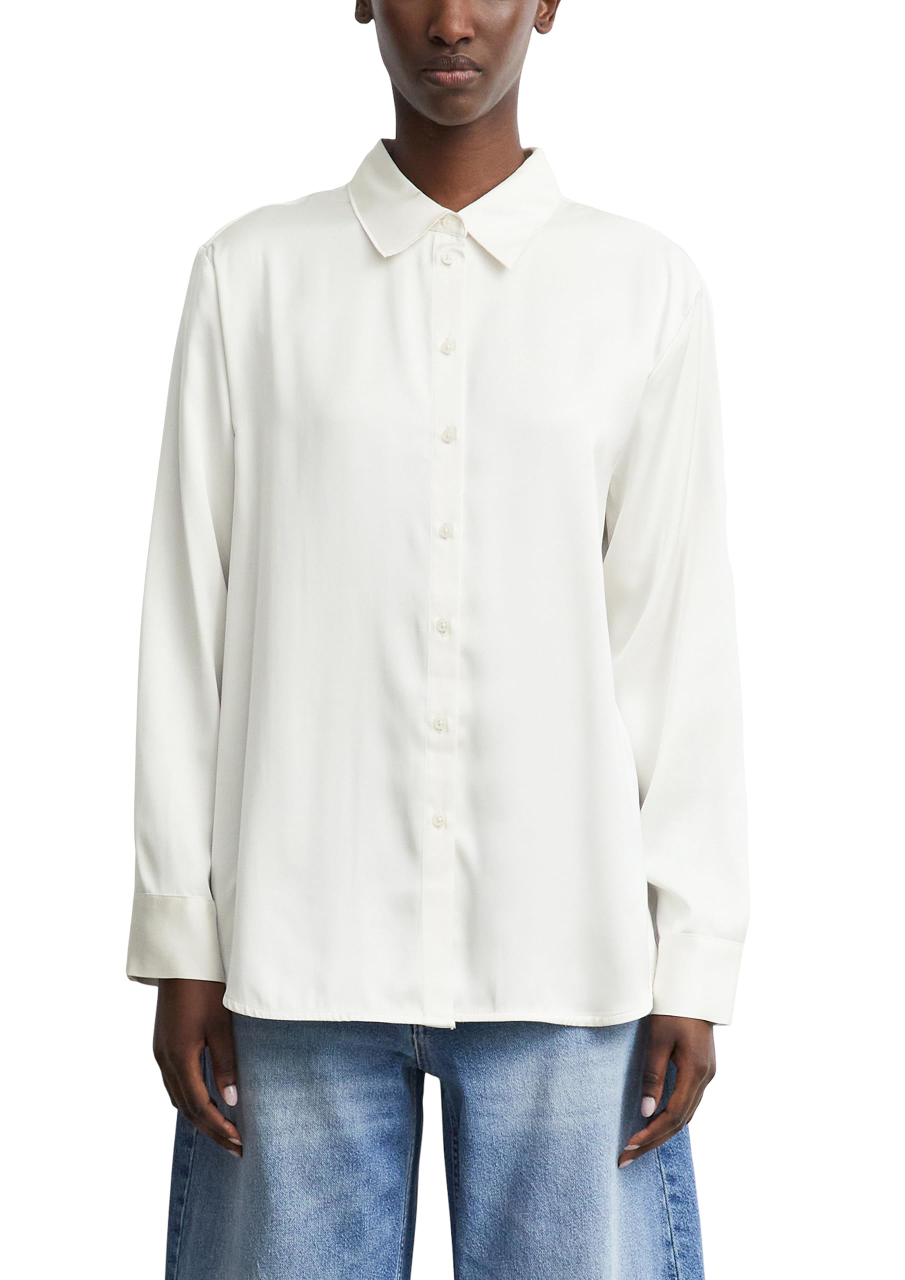comma-blouses-damen-satin-hemdbluse-langarm-wei image 8