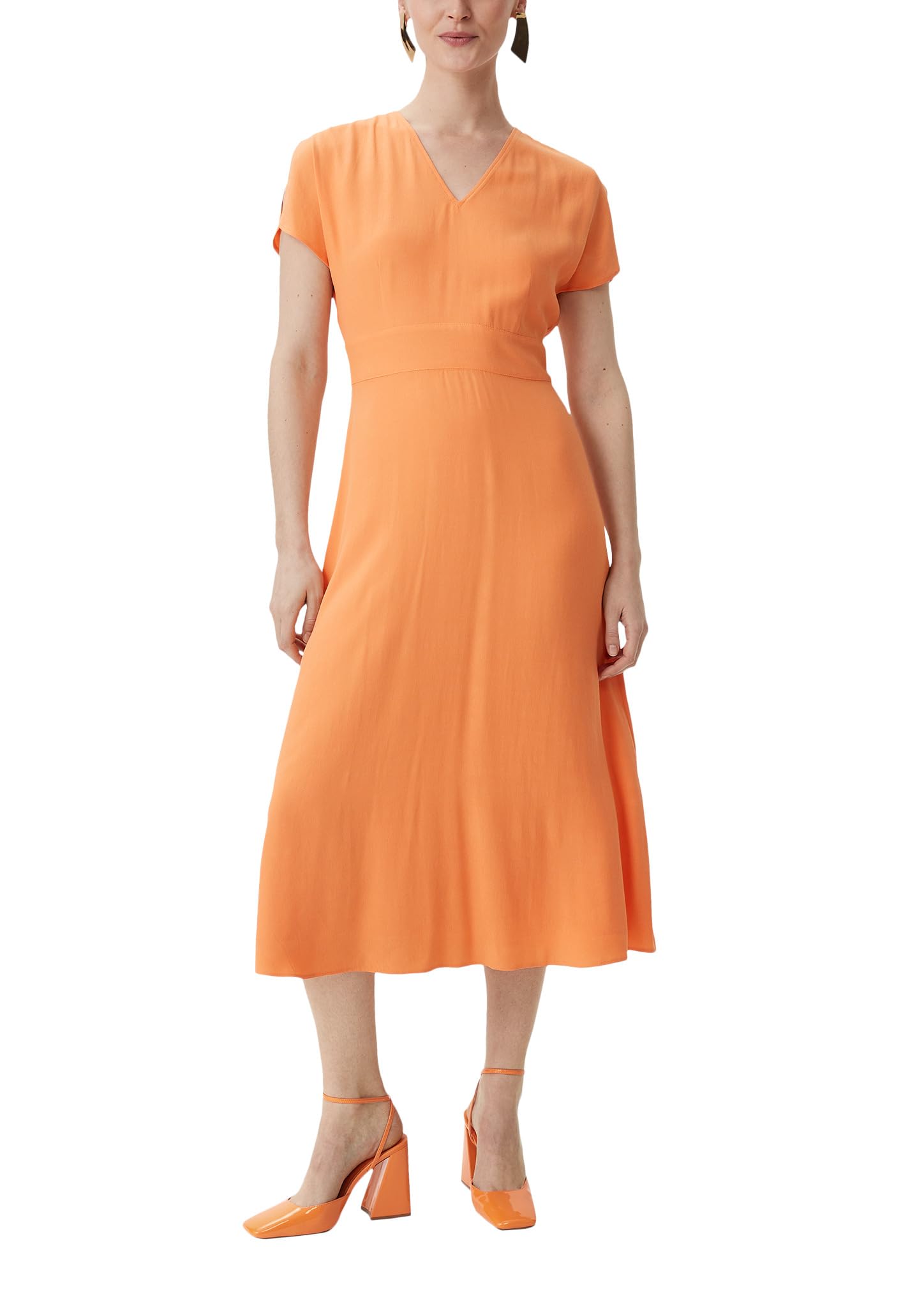 comma-midi-kleid-satin-rosa-orange-damen-kleid image 7