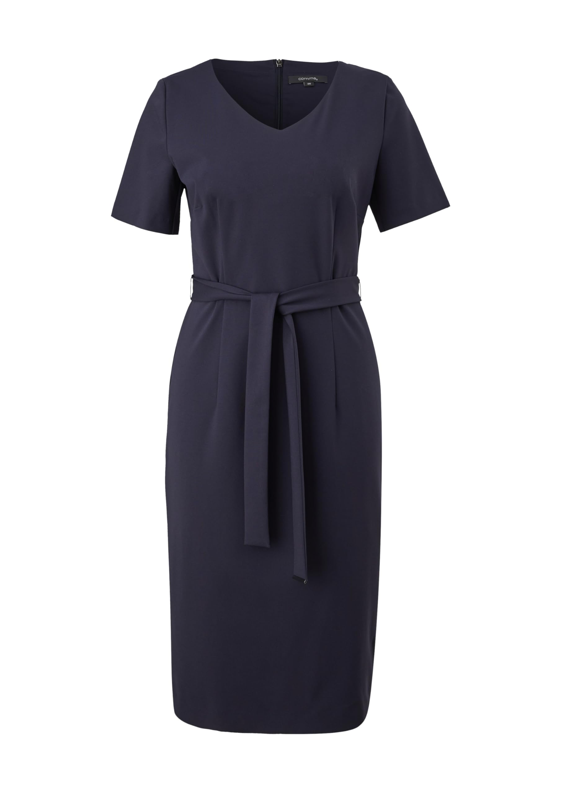 comma-kleid-etuikleid-navy-v-ausschnitt-gr-40 image 4