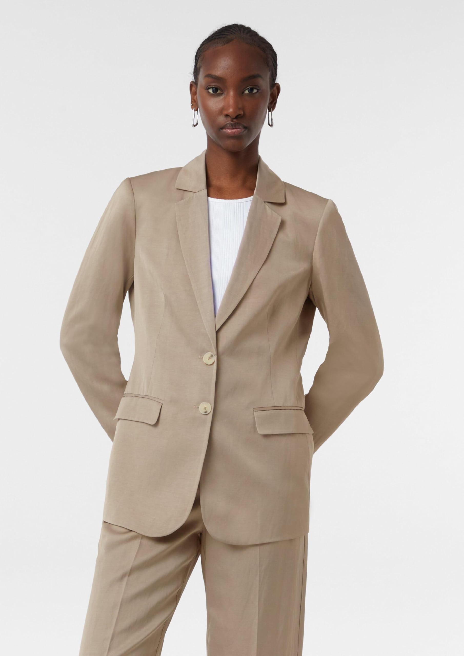comma-satin-blazer-leinenmix-blazer-mit-reverskragen image 7