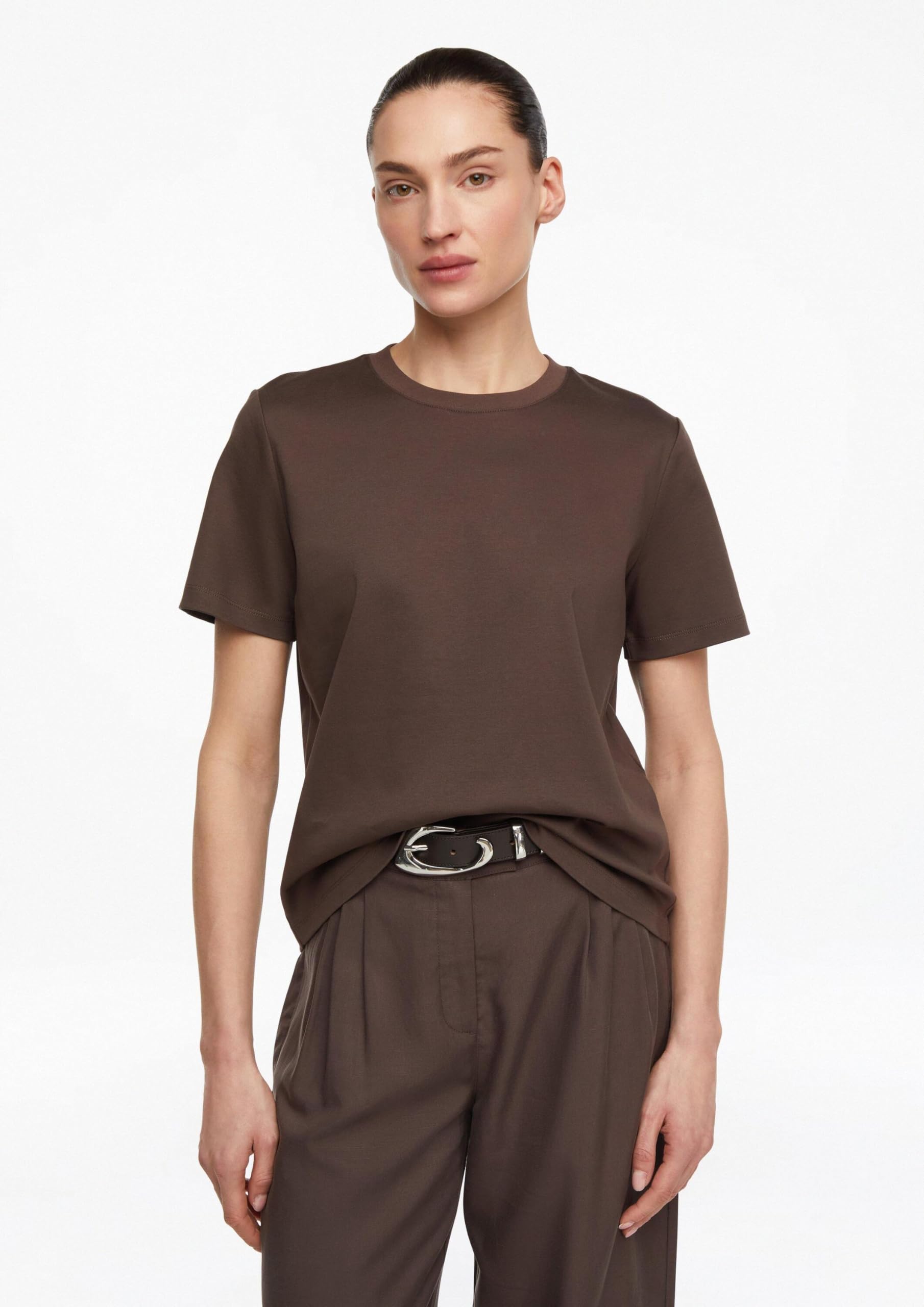 comma-basic-t-shirt-damen-creme-shirt-kurzarm image 6